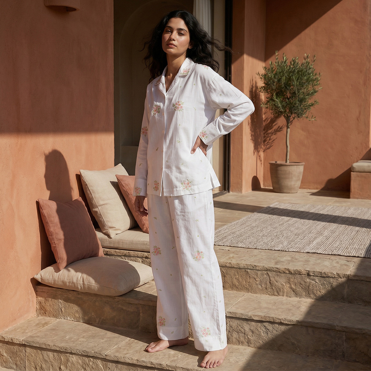 Splash Intimates Pyjama Set Button-Down Shirt & Trousers-women-clothing-nightwear-pyjamas-longsets-image-6
