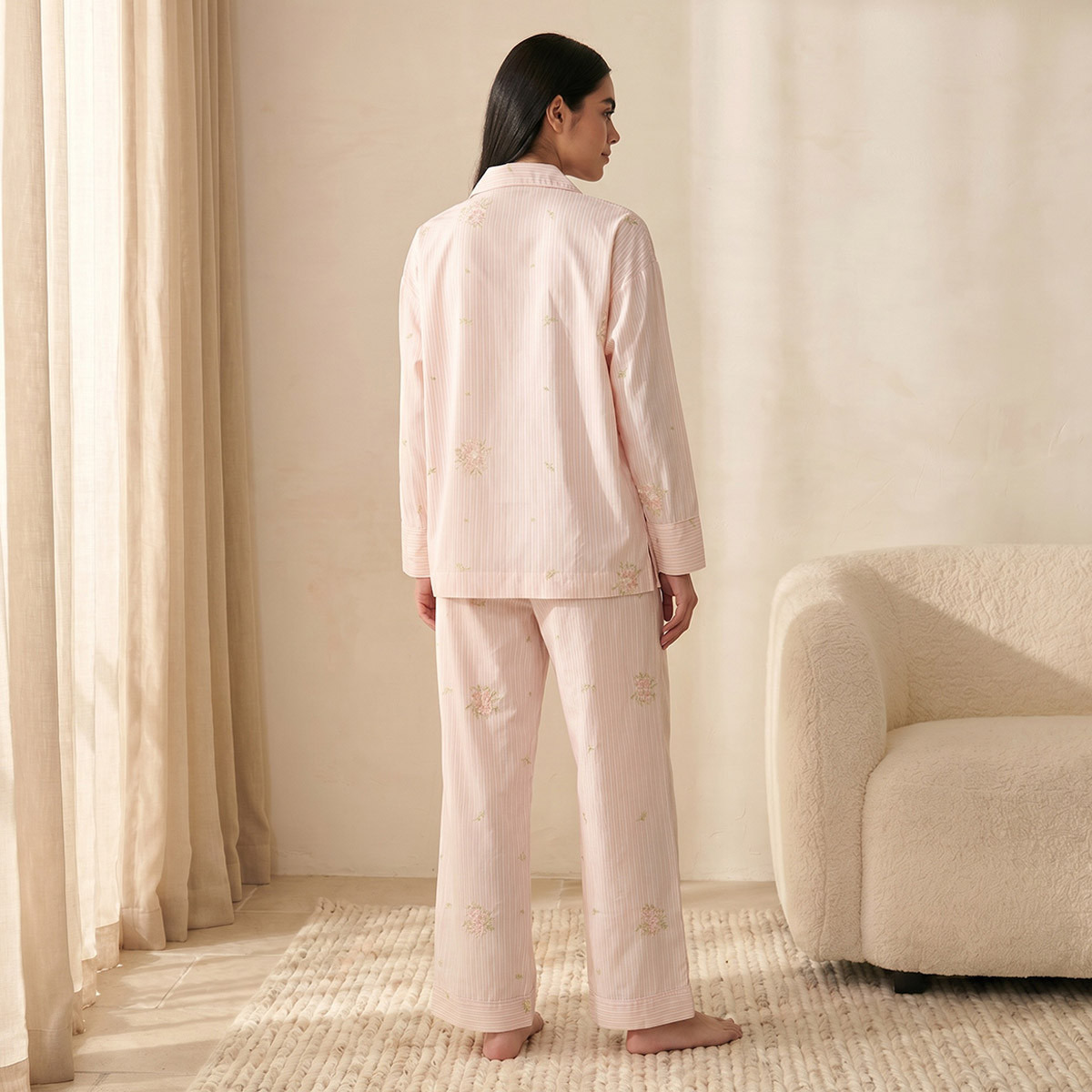 طقم بيجاما وقميص بوصلة أزرار وبنطلون من سبلاش إنتيميتس-women-clothing-nightwear-pyjamas-longsets-image-4