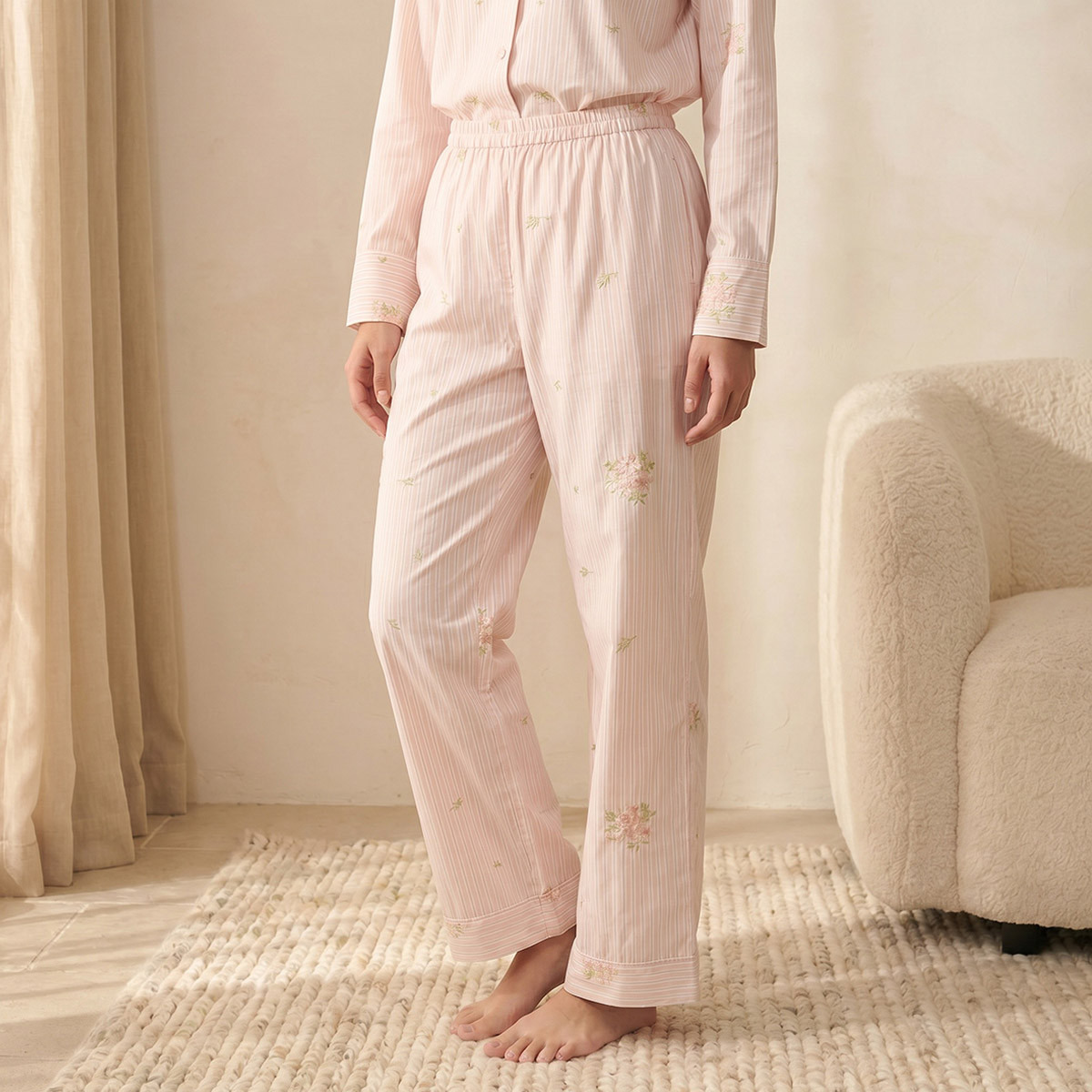 طقم بيجاما وقميص بوصلة أزرار وبنطلون من سبلاش إنتيميتس-women-clothing-nightwear-pyjamas-longsets-image-5