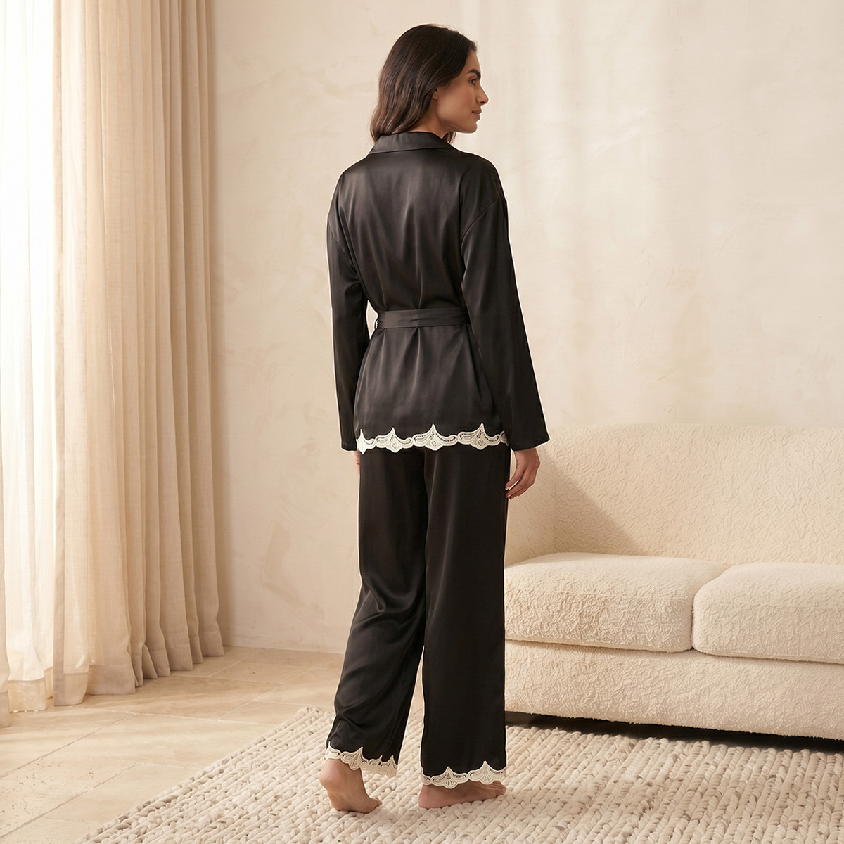 طقم بيجاما فيسكوز قميص وبنطلون بيجاما من سبلاش انتيميتس-women-clothing-nightwear-pyjamas-longsets-image-4