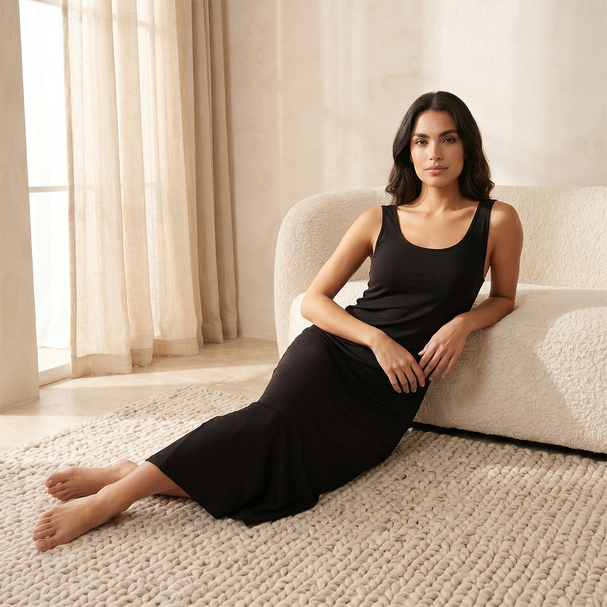 Splash Intimates Slip Dress Sleeveless Back Slit-women-clothing-nightwear-nighties-image-4