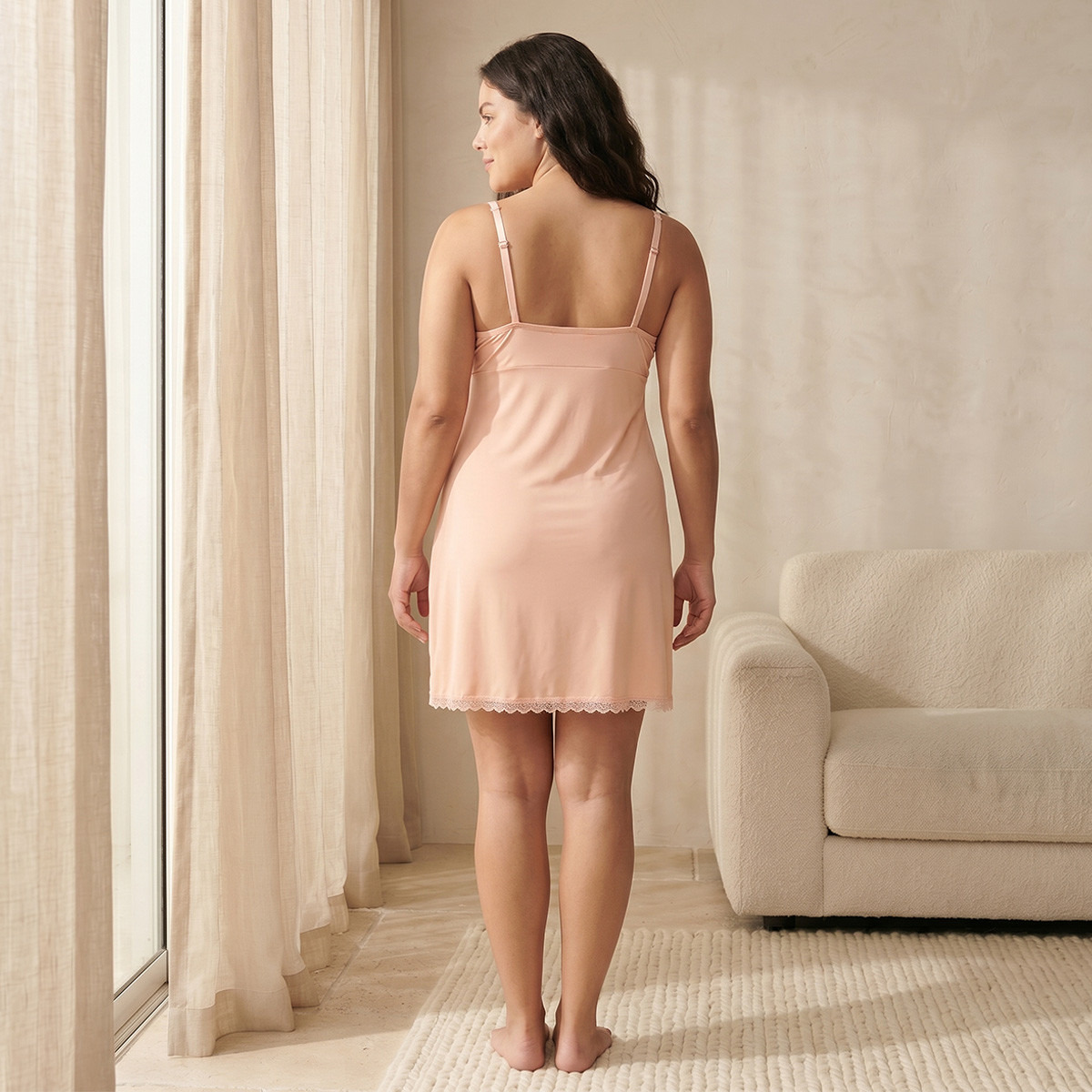 Splash Intimates Slip Night Dress Sleeveless Lace Trim-women-clothing-nightwear-nighties-image-5