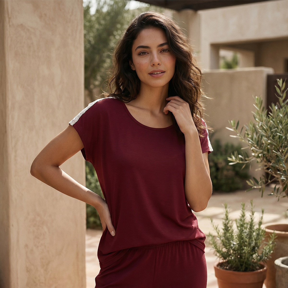طقم بلوزة وبنطلون بيجاما من سبلاش إنتيميتس-women-clothing-nightwear-pyjamas-longsets-image-3
