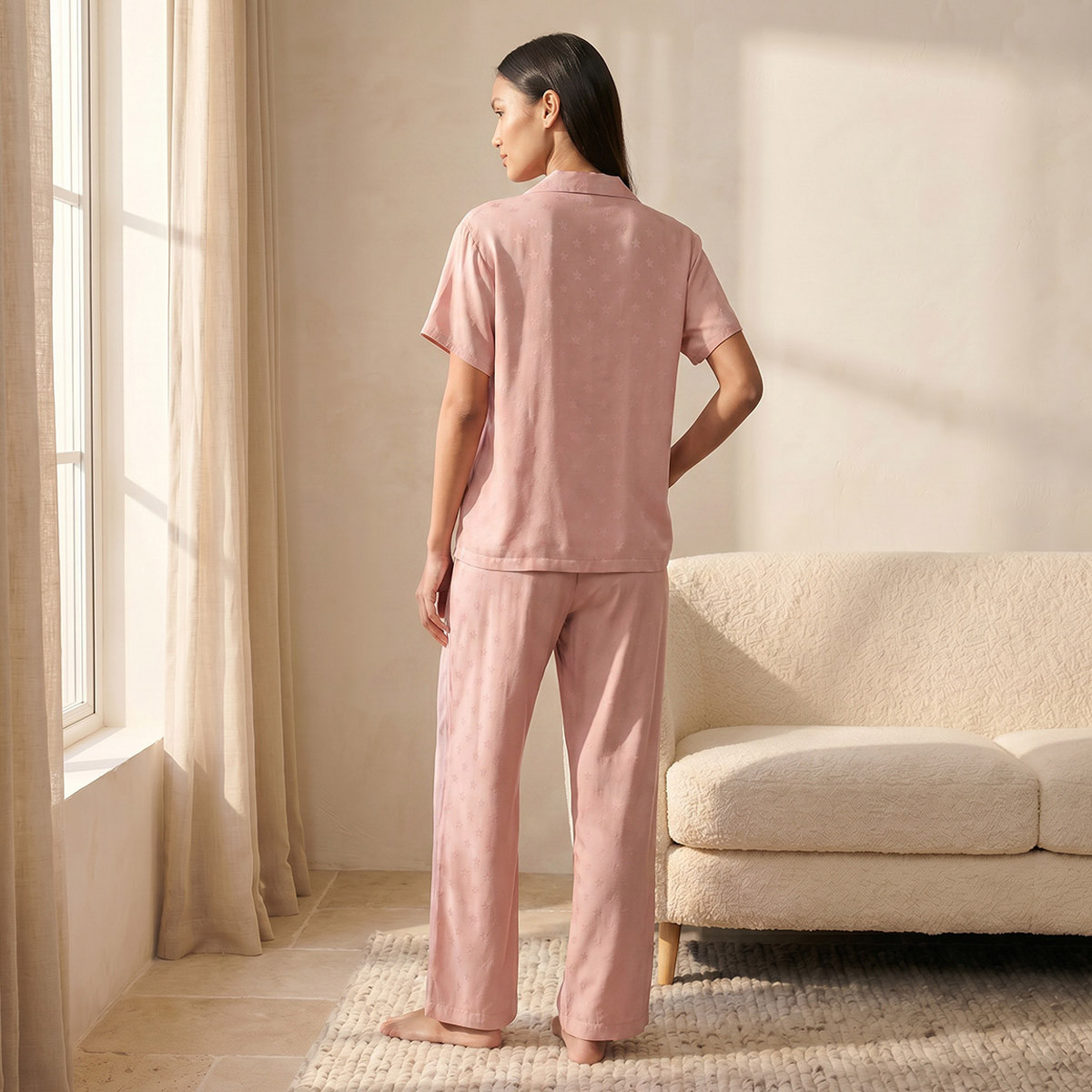 Splash Intimates Pyjama Set Button-Down Shirt & Trousers Viscose-women-clothing-nightwear-pyjamas-longsets-image-4
