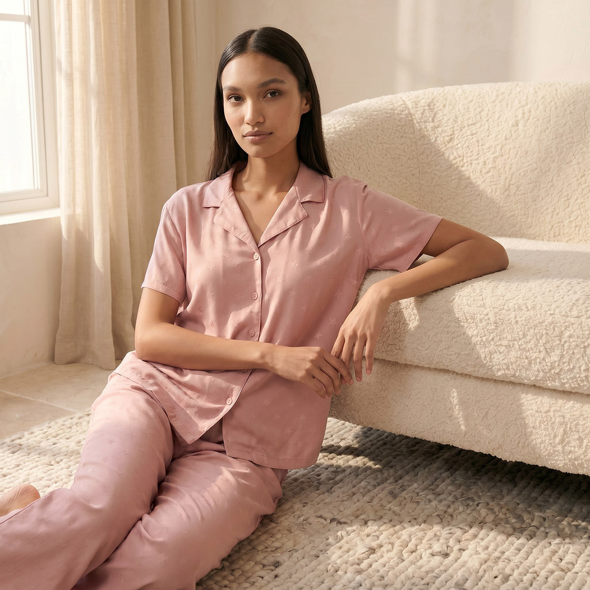 Splash Intimates Pyjama Set Button-Down Shirt & Trousers Viscose-women-clothing-nightwear-pyjamas-longsets-image-6