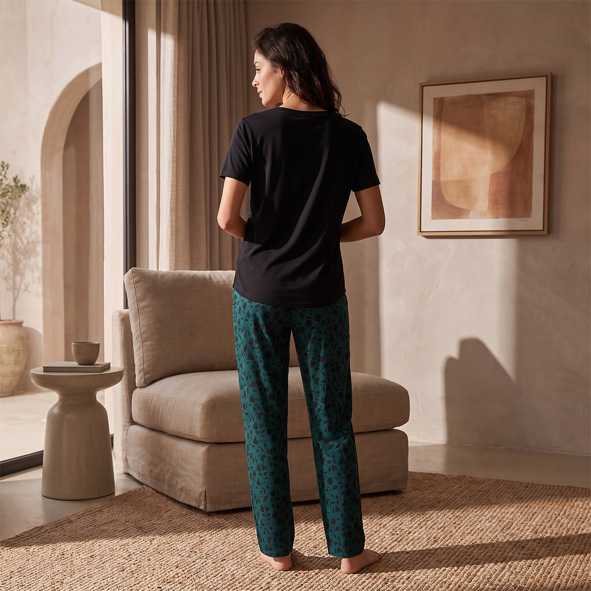 Splash Intimates Viscose Crew Neck T-shirt and Pyjamas Set-women-clothing-nightwear-pyjamas-longsets-image-3