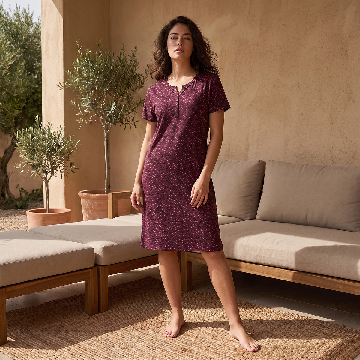 قميص نوم قطن بطبعات من سبلاش إنتيمتس-women-clothing-nightwear-nighties-image-2