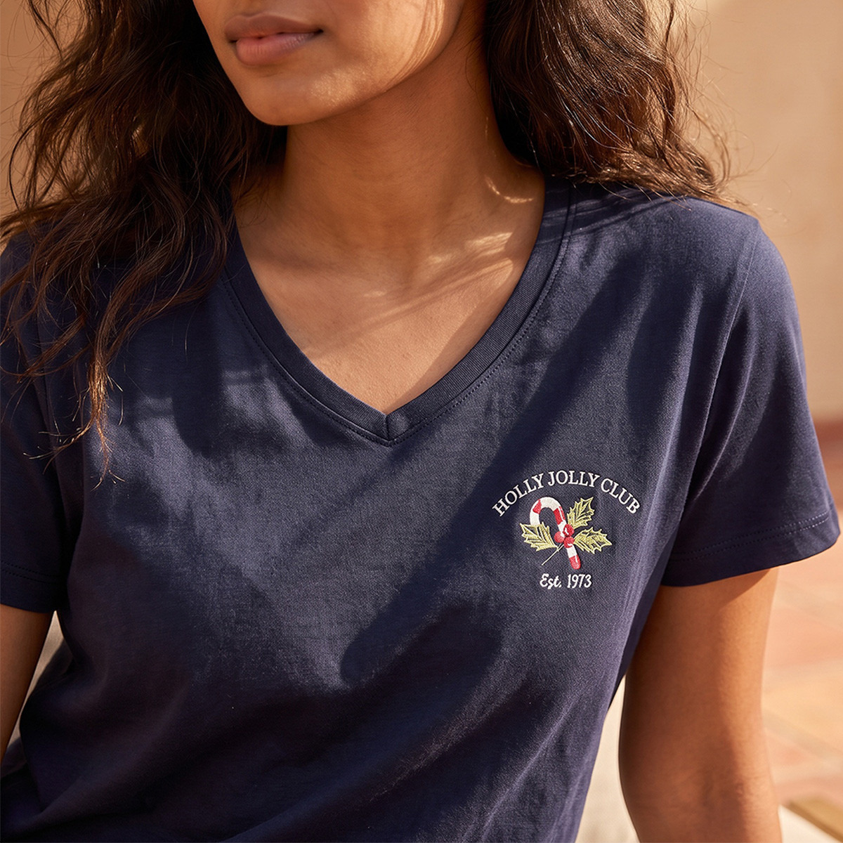 Pyjama Set V-neck T-shirt & Trousers Cotton-women-clothing-nightwear-pyjamas-longsets-image-6