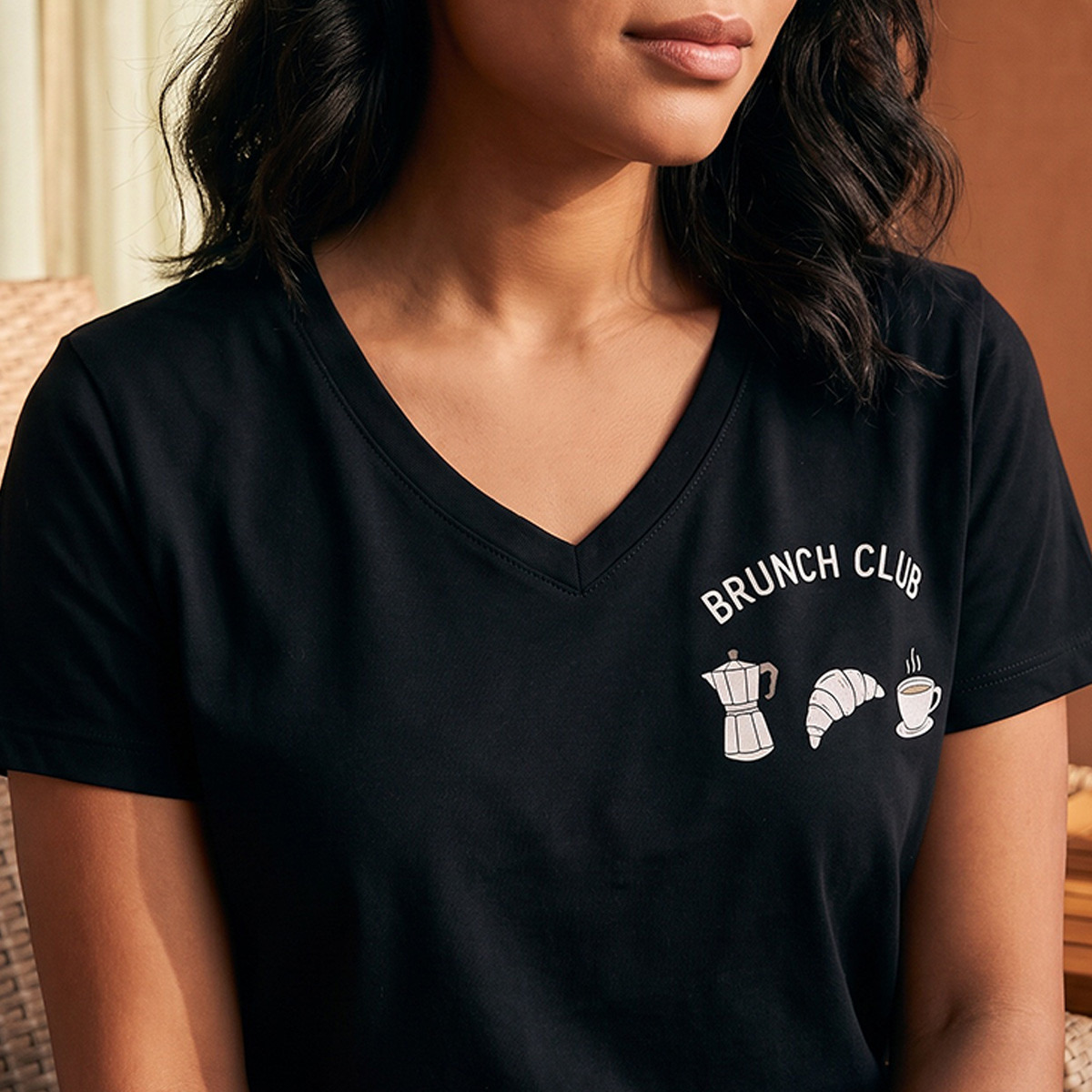 طقم بنطلون وتيشيرت بيجاما قطن بياقة V-women-clothing-nightwear-pyjamas-longsets-image-6