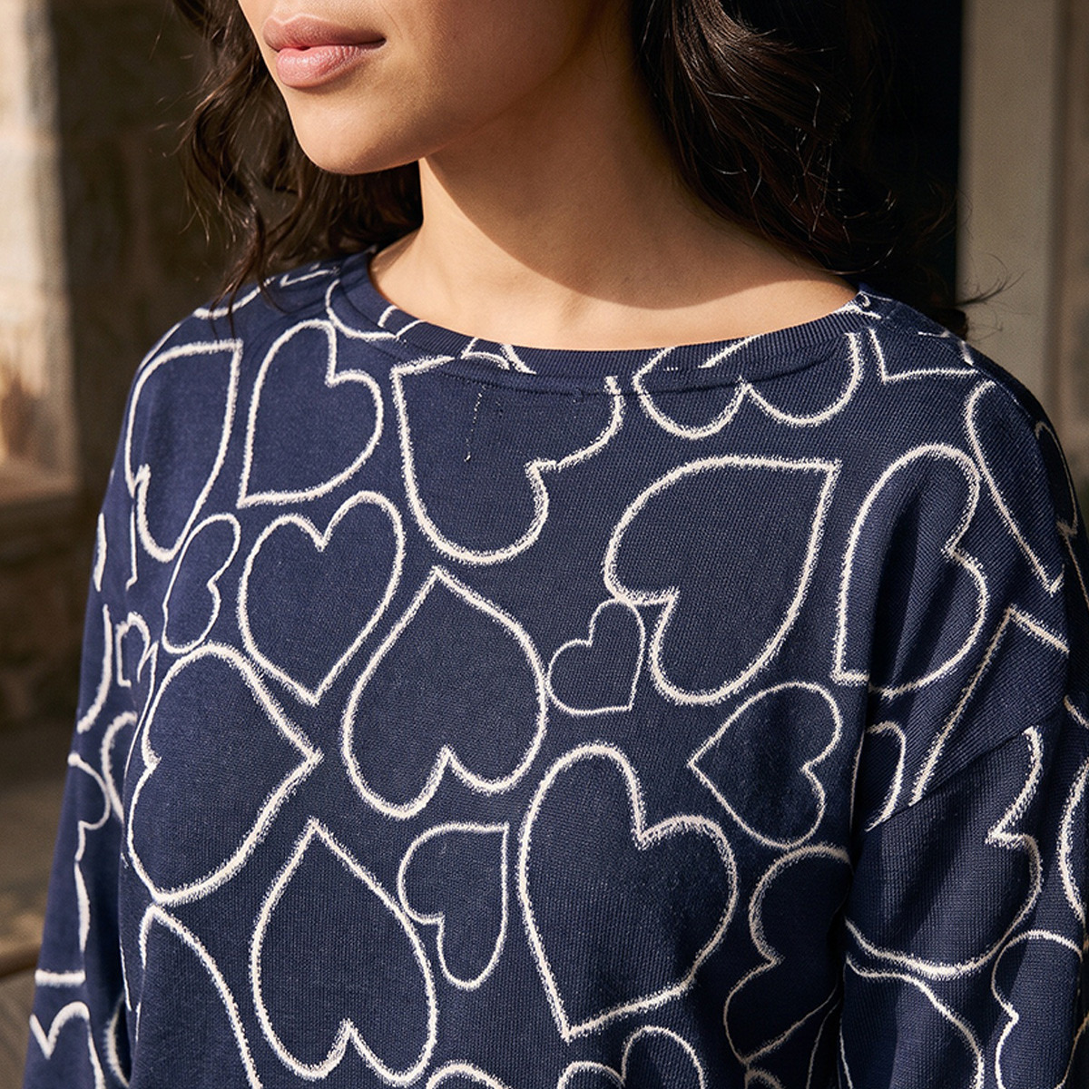 طقم بلوزة وبنطلون بيجاما بارز الملمس بزخارف قلوب-women-clothing-nightwear-pyjamas-longsets-image-6