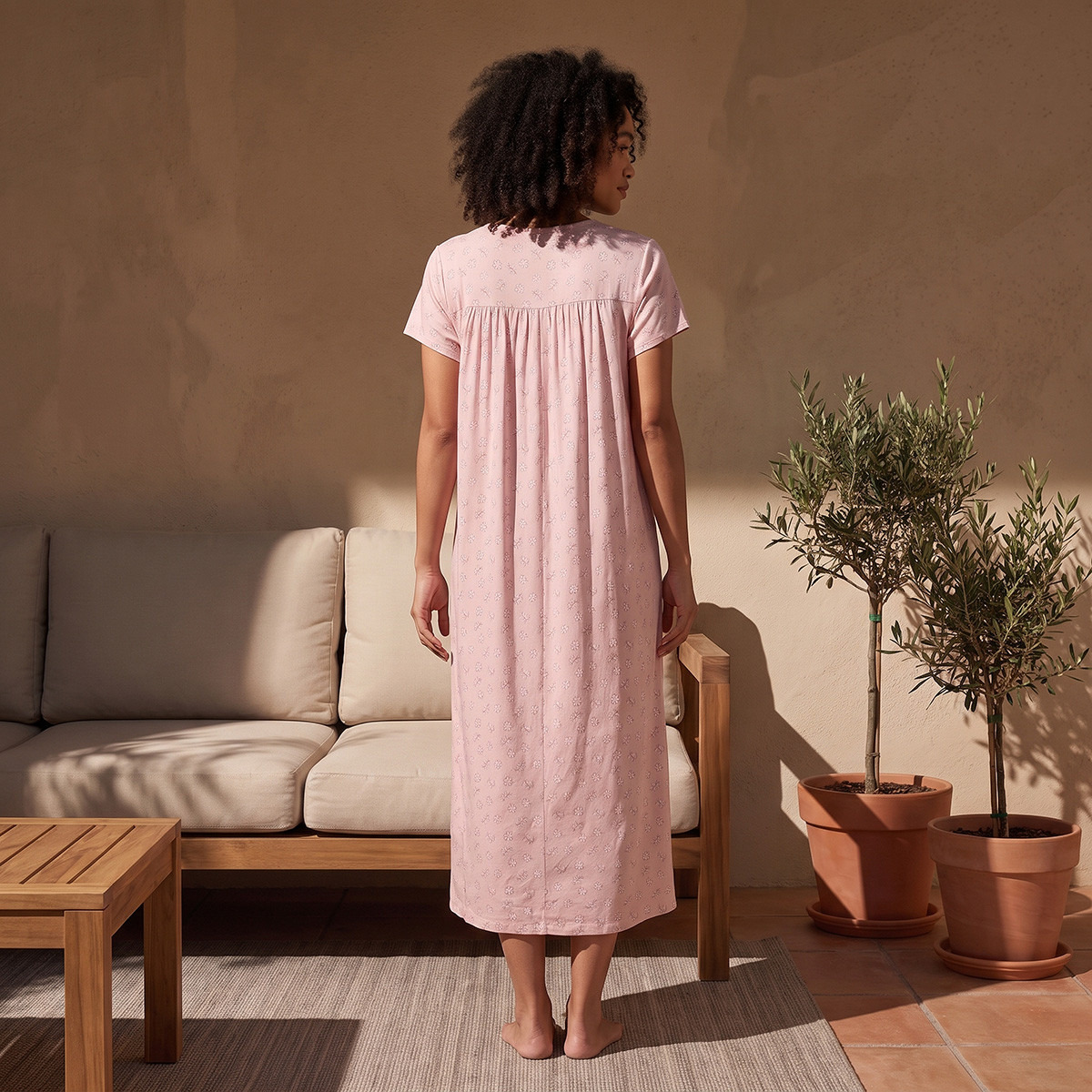 Splash Intimates Midi Viscose Night Dress with Floral Print-women-clothing-nightwear-nighties-image-3
