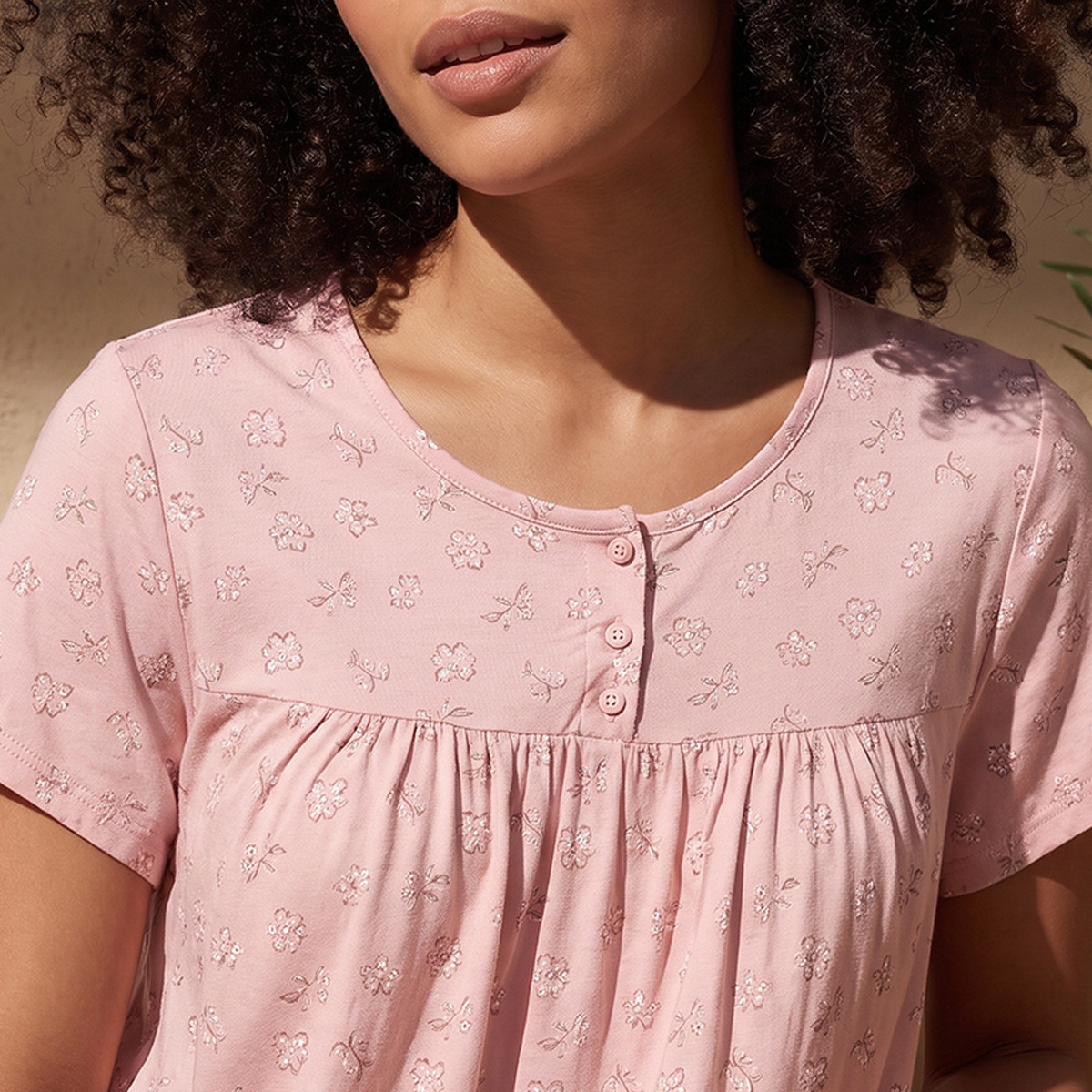 Splash Intimates Midi Viscose Night Dress with Floral Print-women-clothing-nightwear-nighties-image-5