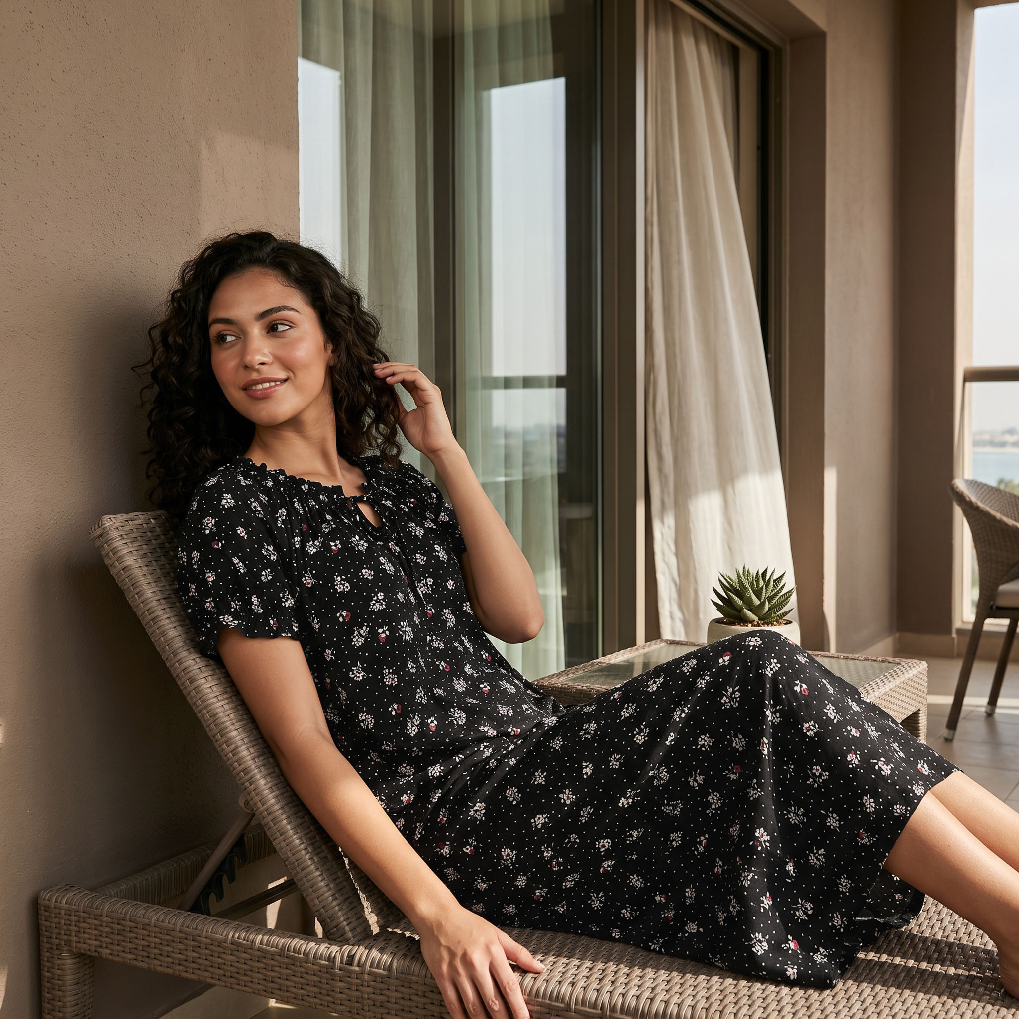 Splash Intimates Viscose Nightie with Floral Print-women-clothing-nightwear-nighties-image-1