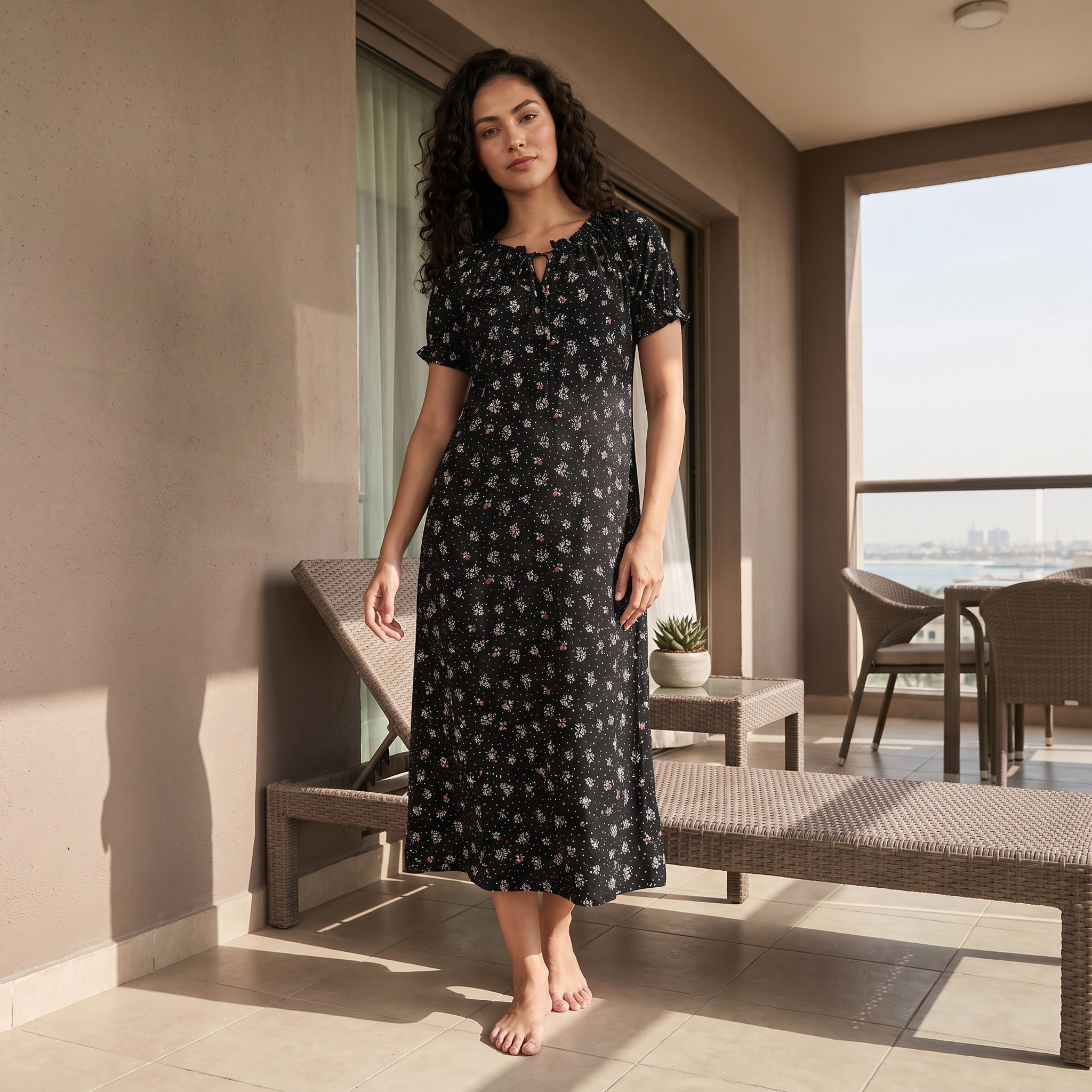 Splash Intimates Viscose Nightie with Floral Print-women-clothing-nightwear-nighties-image-2
