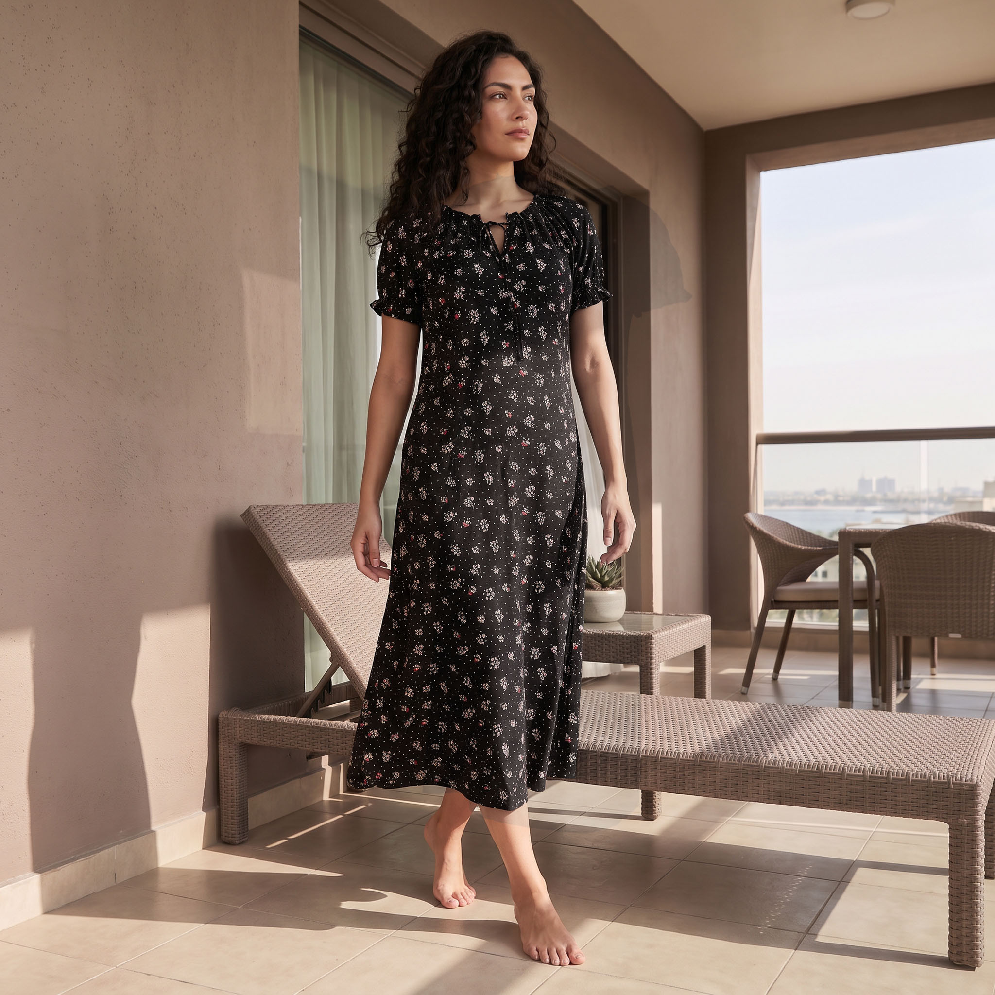 Splash Intimates Viscose Nightie with Floral Print-women-clothing-nightwear-nighties-image-4