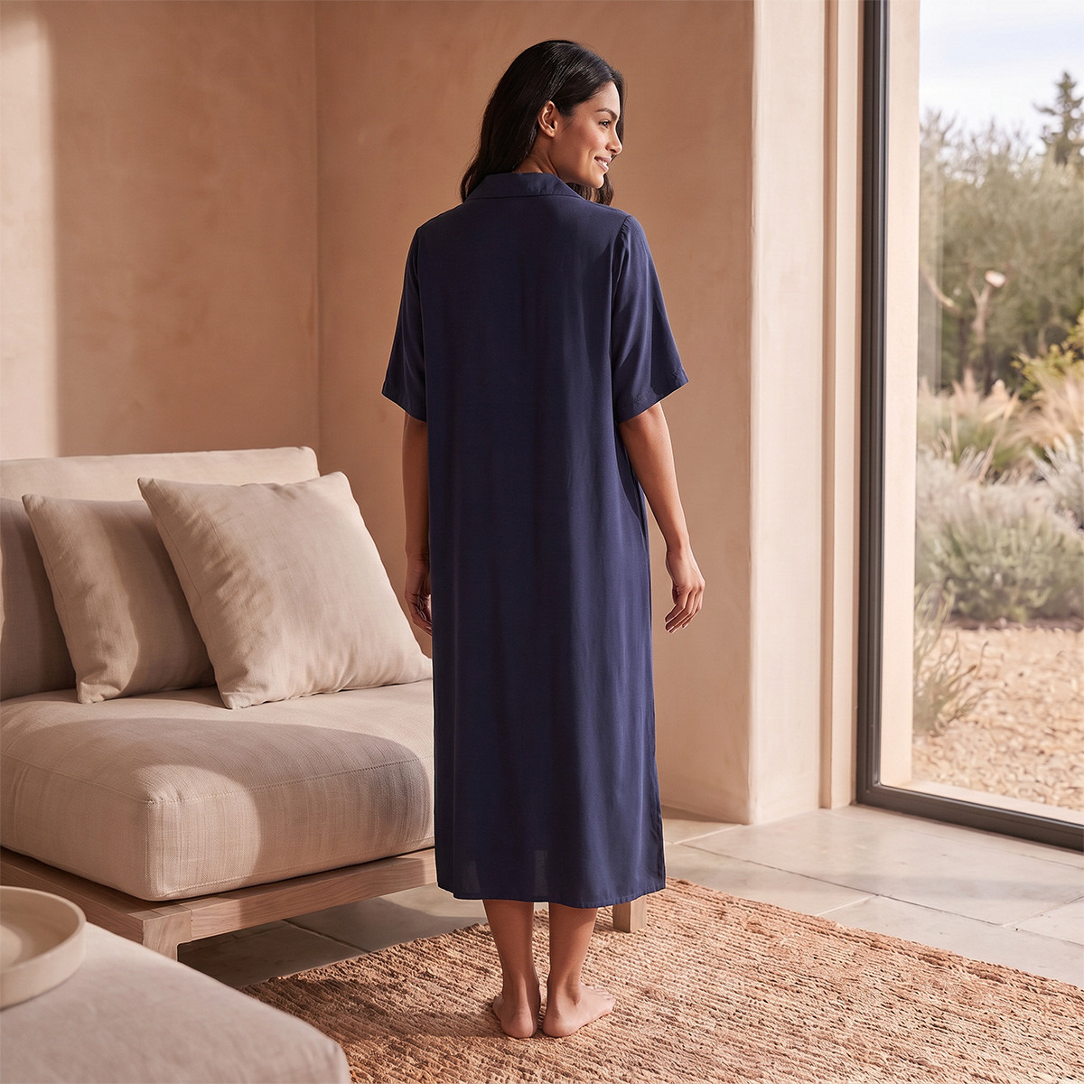 Set of 2 - Splash Intimates Midi Length Night Dress Short Sleeves Assorted Print Viscose-women-clothing-nightwear-nighties-image-9