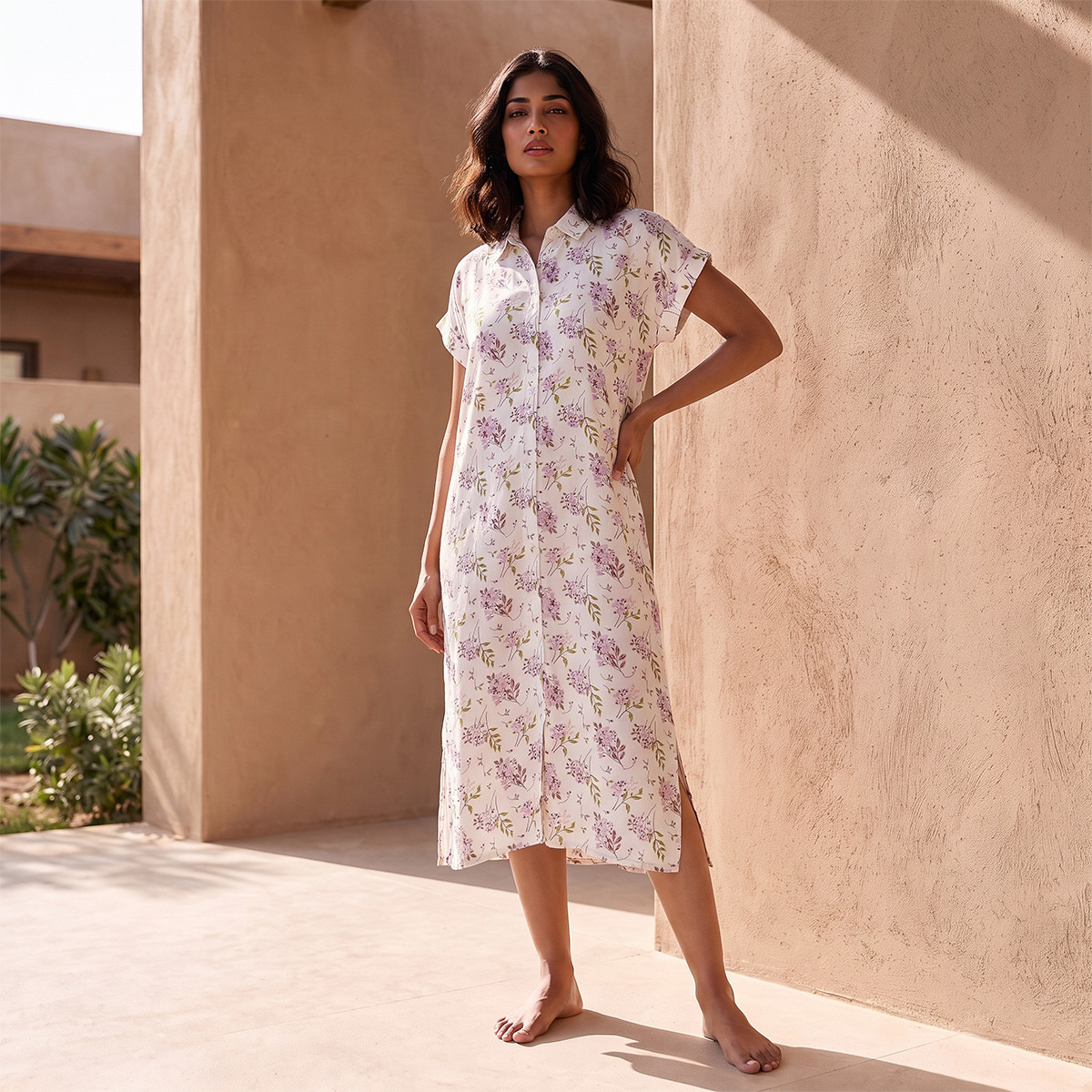 Pack of 2 Splash Intimates Rayon Assorted Print Night Dress-women-clothing-nightwear-nighties-image-5