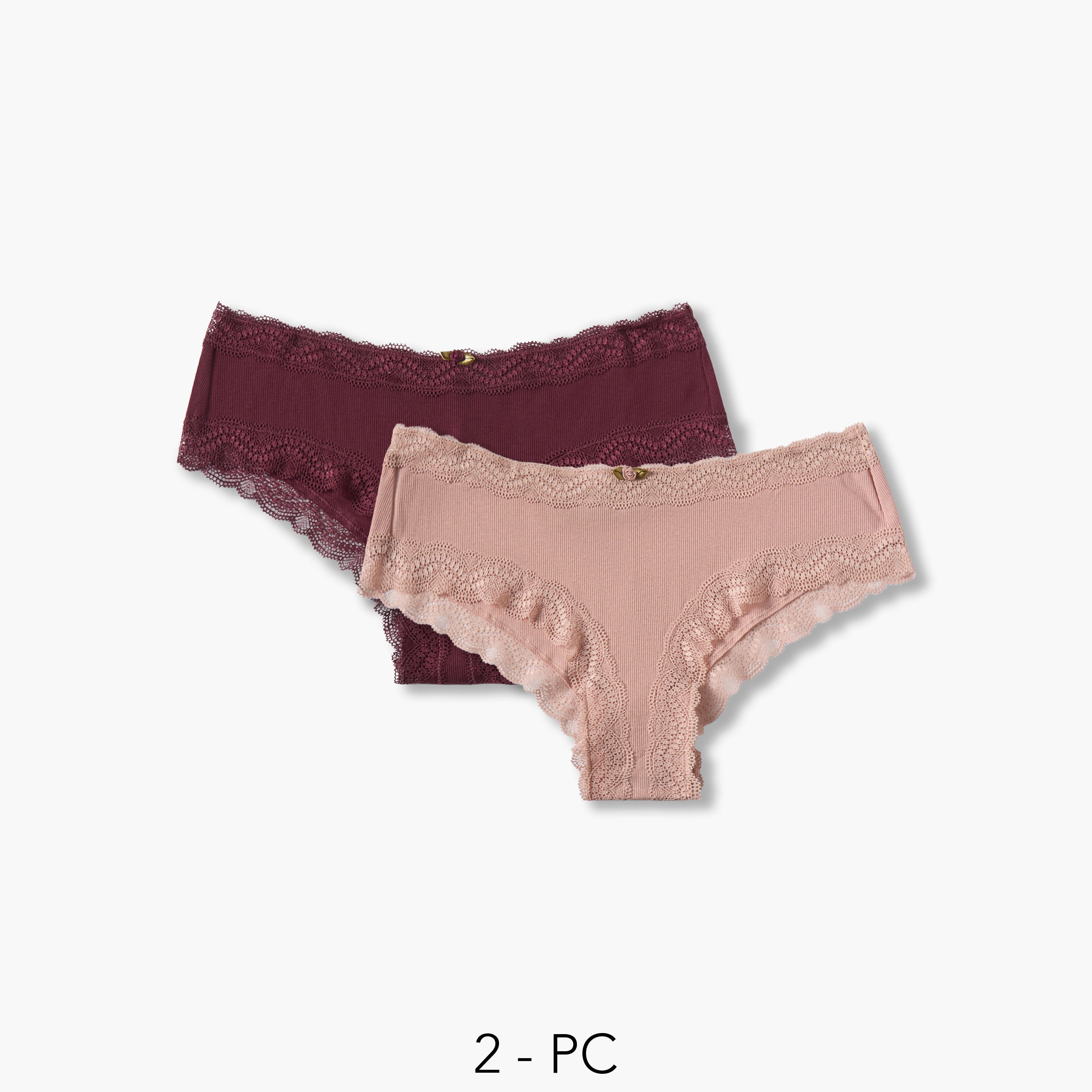 طقم سراويل داخلية شيكستر بتفاصيل دانتيل - قطعتين-women-clothing-plussize-lingerie-panties-image-1