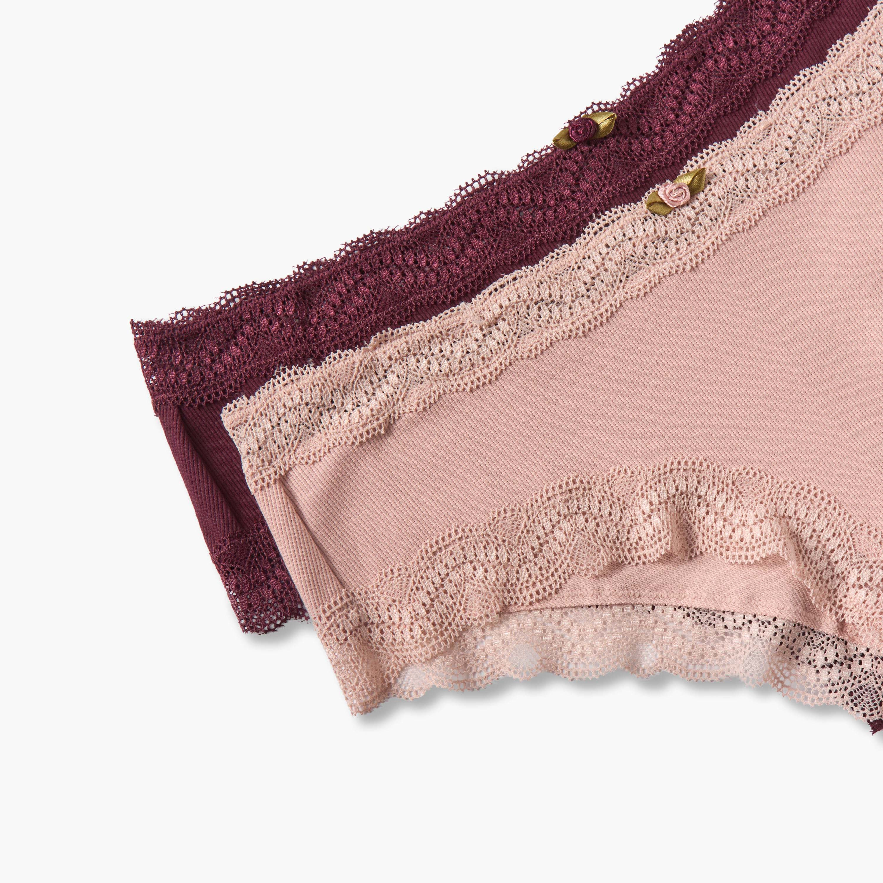 طقم سراويل داخلية شيكستر بتفاصيل دانتيل - قطعتين-women-clothing-plussize-lingerie-panties-image-5