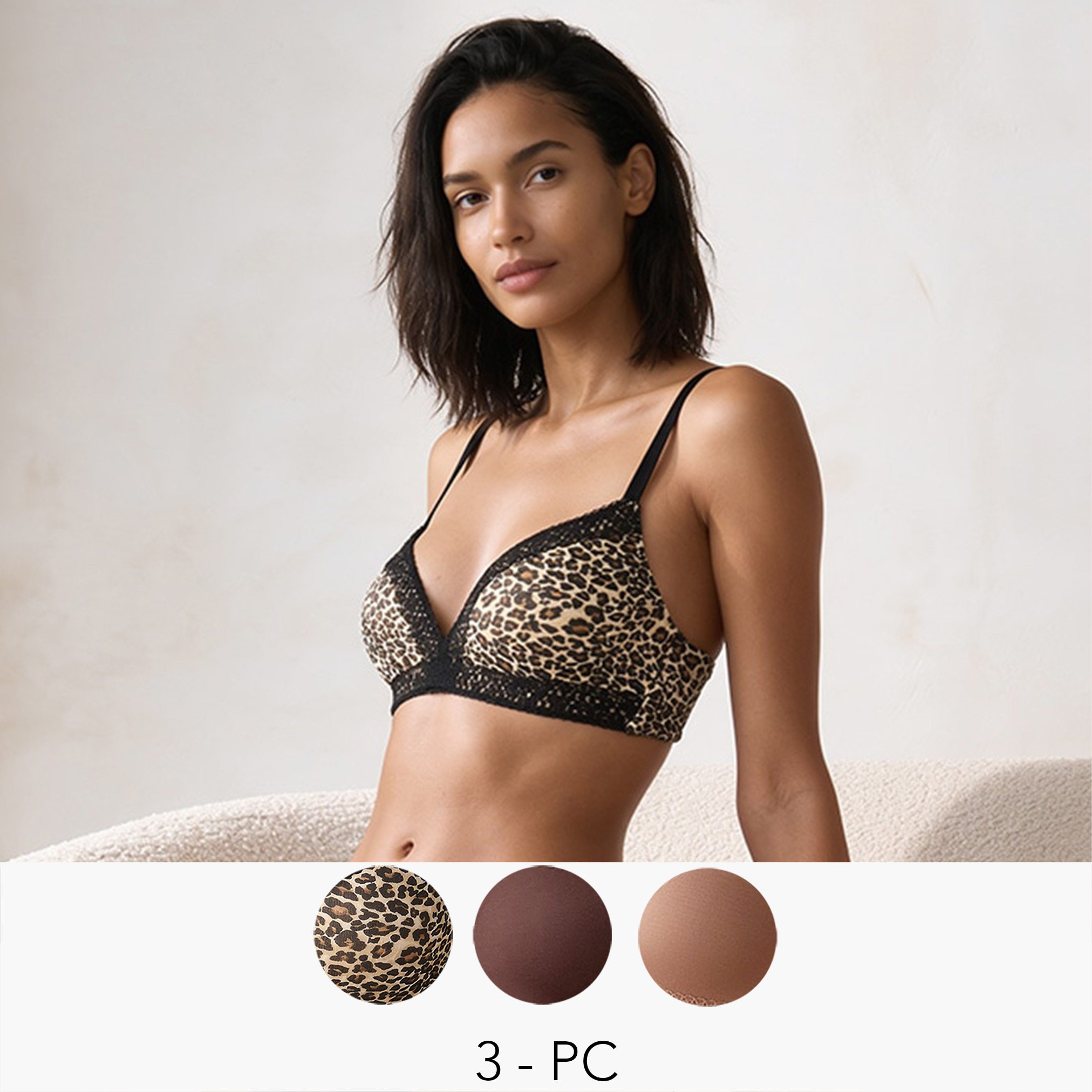 Splash Intimates Pack of 3 Padded Plunge Bra Non-Wired-women-clothing-lingerie-bras-image-1