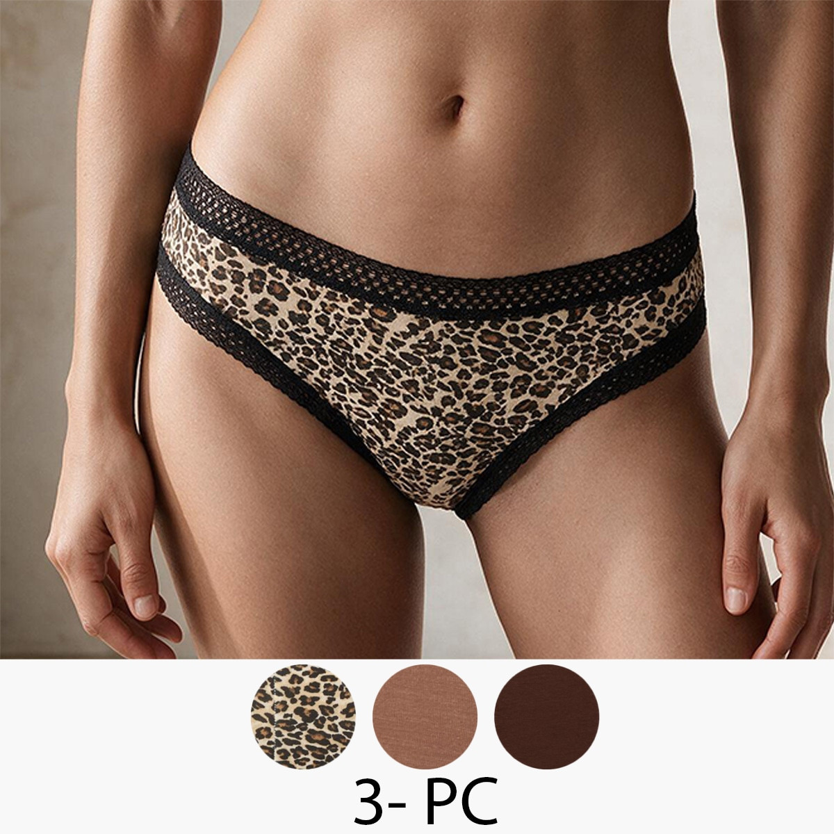 طقم سراويل داخلية 3 قطع بتفاصيل دانتيل-women-clothing-lingerie-panties-image-1