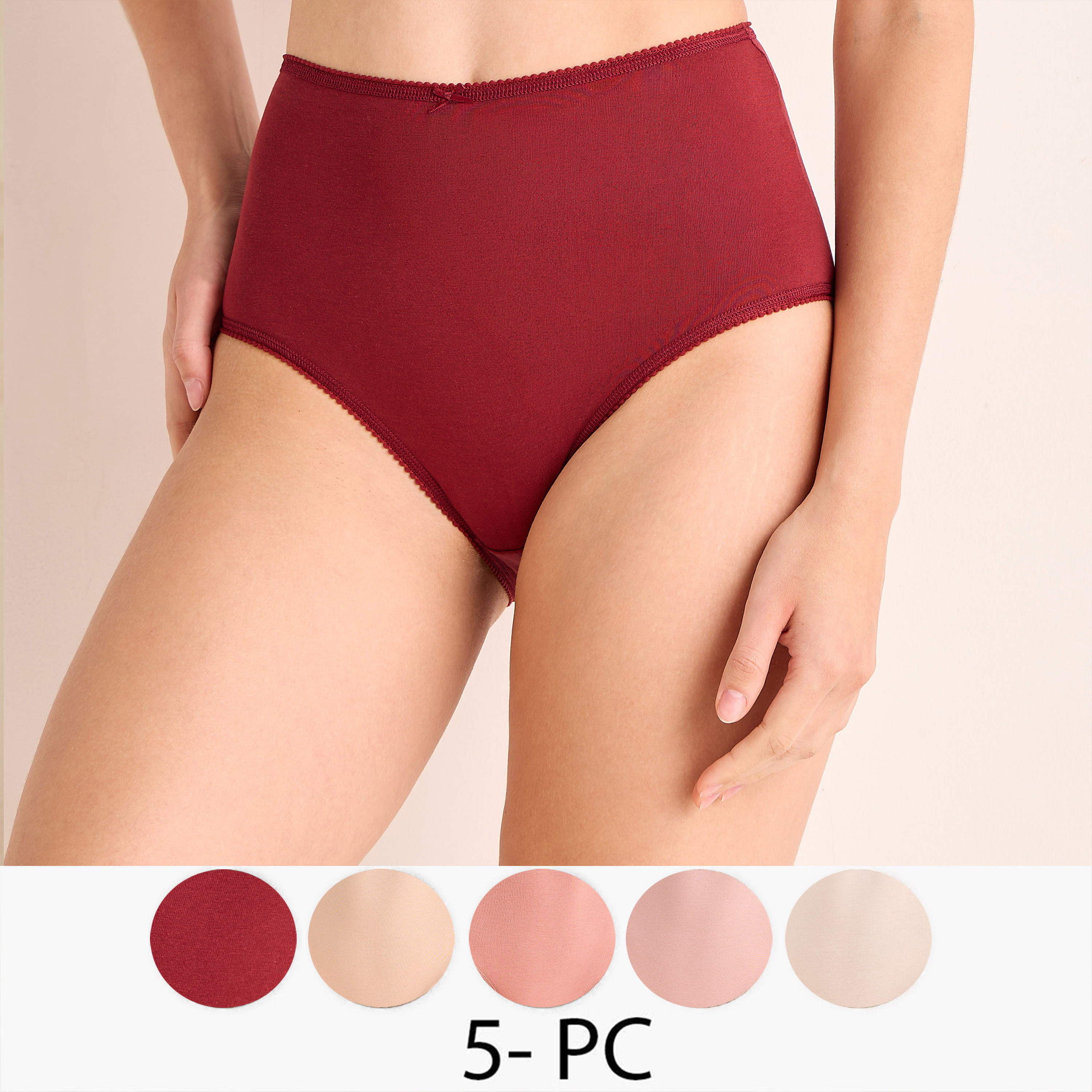 Pack of 5 - Splash Intimates High Waist Full Briefs-women-clothing-lingerie-panties-image-1