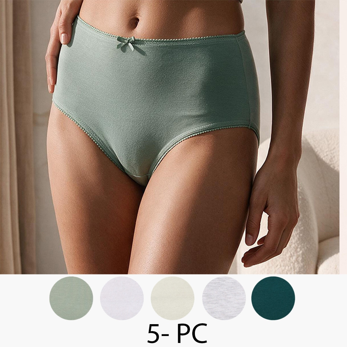 Pack of 5 Splash Intimates Elastic Waist Full Briefs-women-clothing-lingerie-panties-image-1