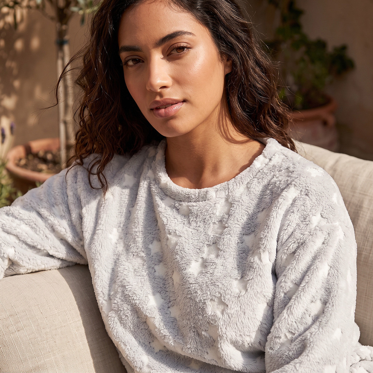 Splash Intimates Jacquard Soft Touch Top and Pyjama Set-women-winterwear-nightwear-image-6