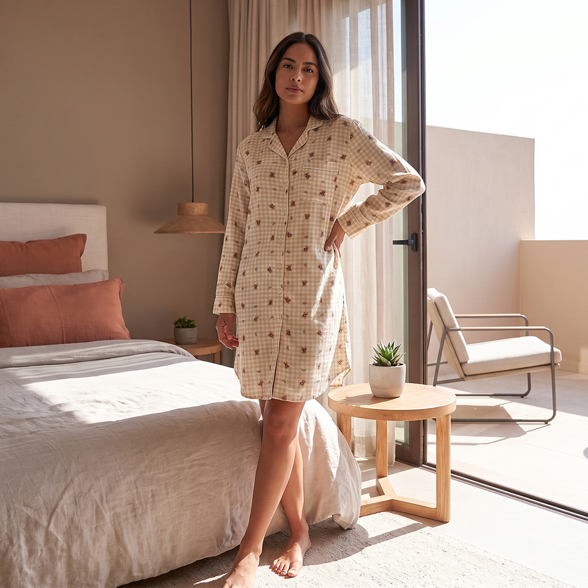 قميص نوم فوق الركبة بطبعات من سبلاش إنتيميتس-women-clothing-nightwear-nighties-image-2