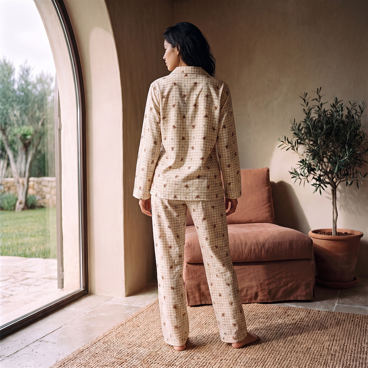 طقم بيجاما وقميص فيسكوز بطبعات من سبلاش انتيميتس-women-clothing-nightwear-pyjamas-longsets-image-3