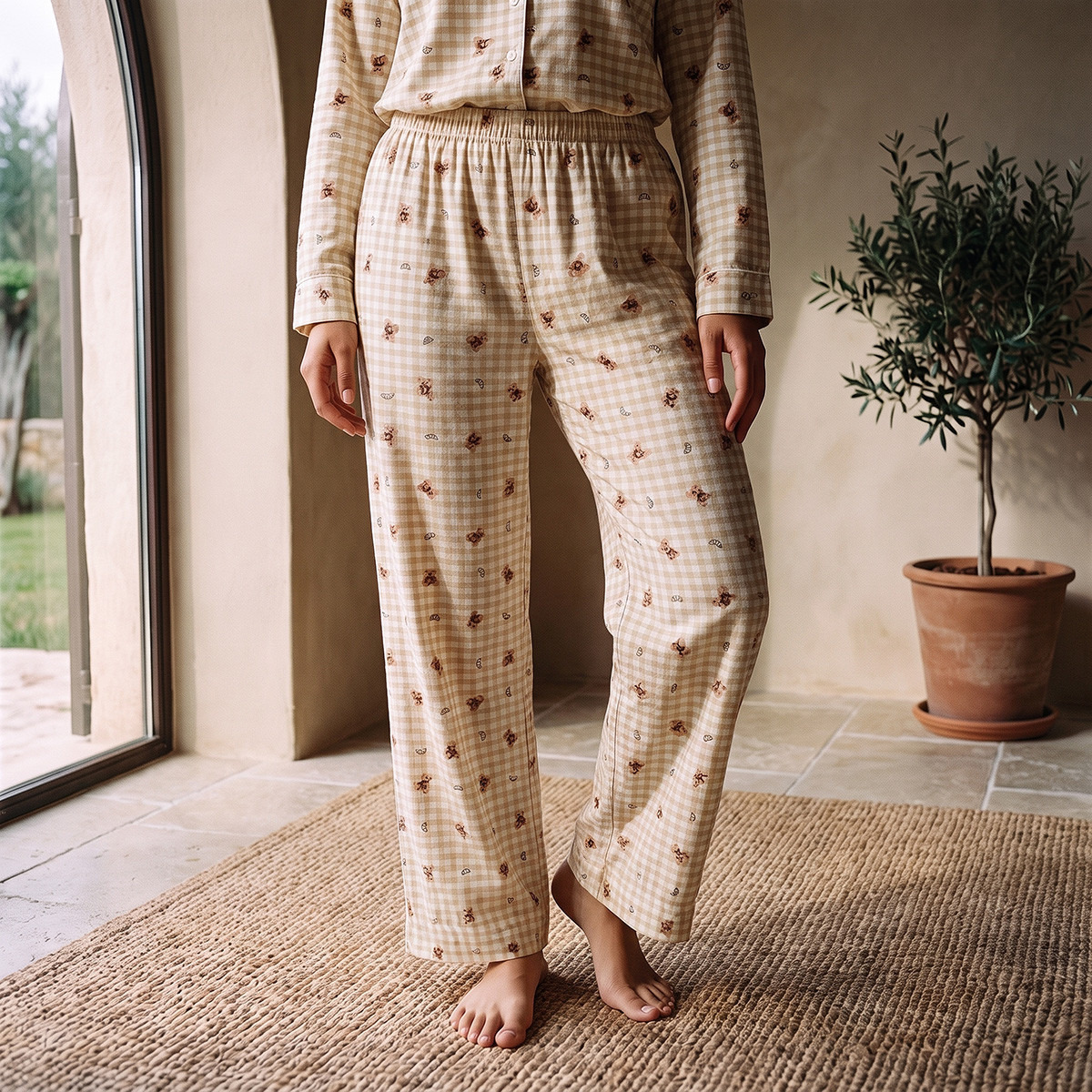 طقم بيجاما وقميص فيسكوز بطبعات من سبلاش انتيميتس-women-clothing-nightwear-pyjamas-longsets-image-5
