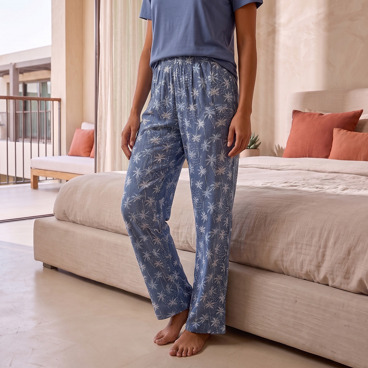 Splash Intimates Tropical Print T-shirt and Pyjama Set-women-clothing-nightwear-pyjamas-bottoms-image-4