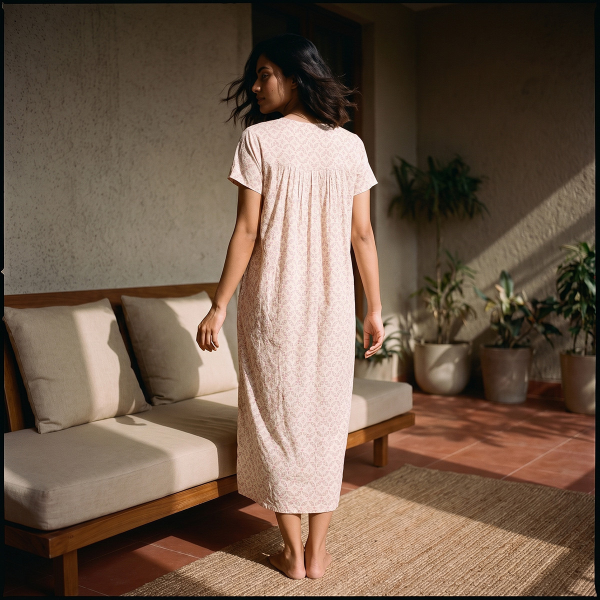 Splash Intimates Midi Viscose Night Gown with Floral Print-women-clothing-nightwear-nighties-image-3