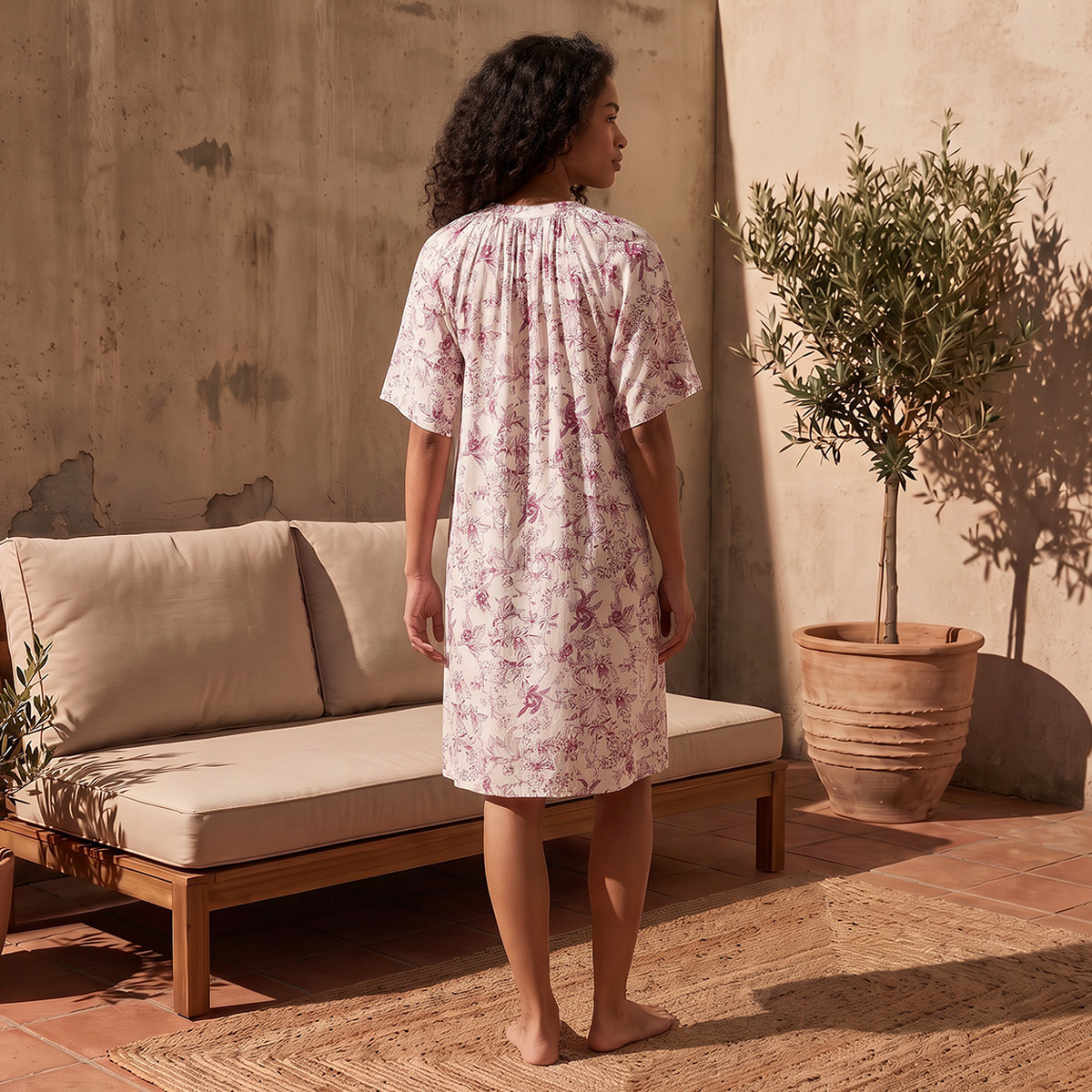 طقم من 2 - قميص نوم فيسكوز طول الركبة بأكمام قصيرة وأربطة من سبلاش انتيميتس-women-clothing-nightwear-nighties-image-5