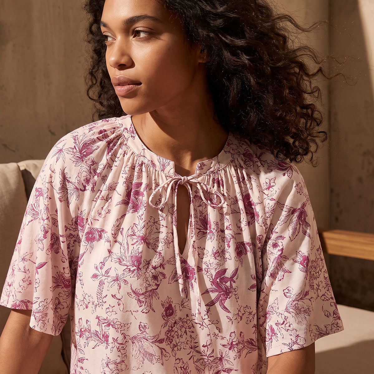 طقم من 2 - قميص نوم فيسكوز طول الركبة بأكمام قصيرة وأربطة من سبلاش انتيميتس-women-clothing-nightwear-nighties-image-7