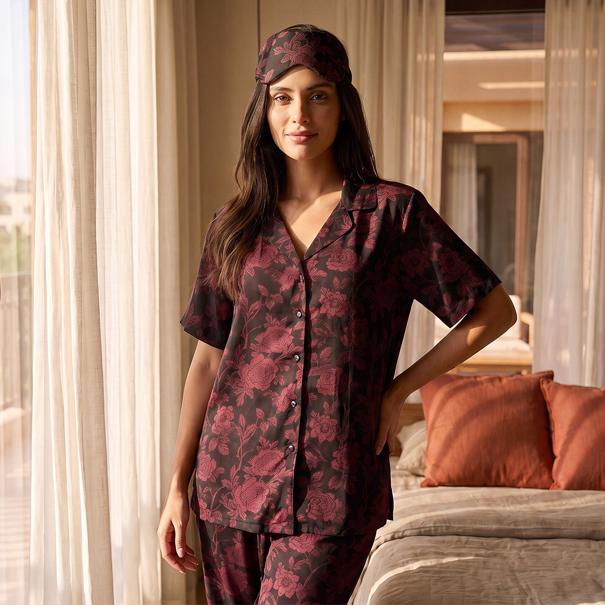 طقم بيجاما قميص وبنطلون من الفيسكوز من سبلاش إنتيميتس-women-clothing-nightwear-pyjamas-longsets-image-4