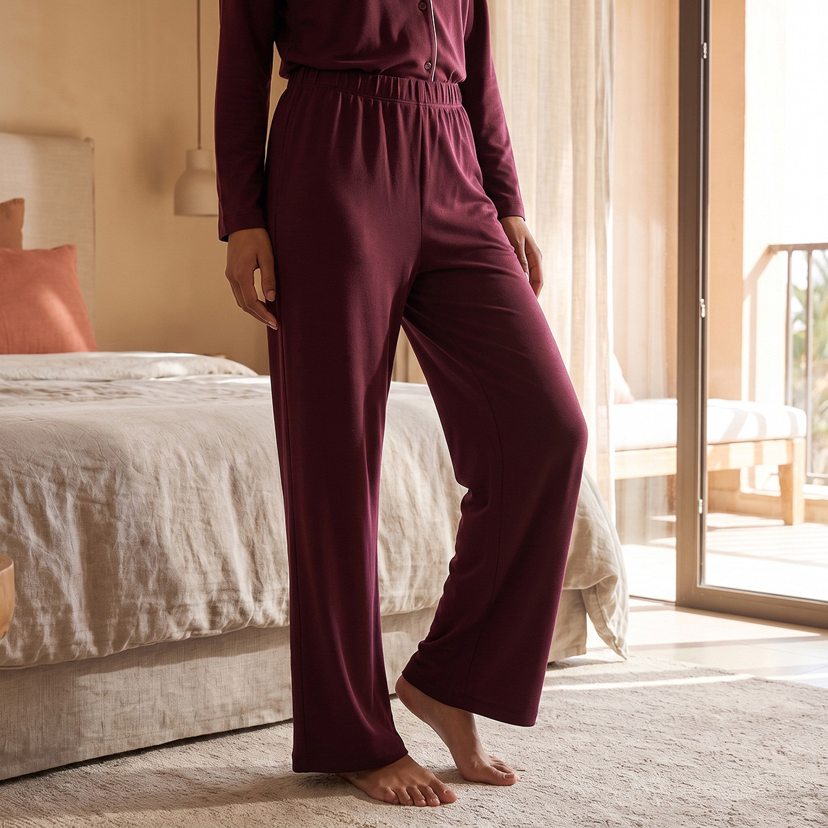 Splash Intimates Floral Embroidered Button-Down Shirt and Pyjama Set-women-clothing-nightwear-pyjamas-longsets-image-5