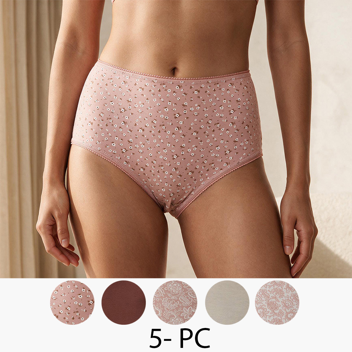 Pack of 5 Splash Intimates High Waist Assorted Full Briefs-women-clothing-lingerie-panties-image-1