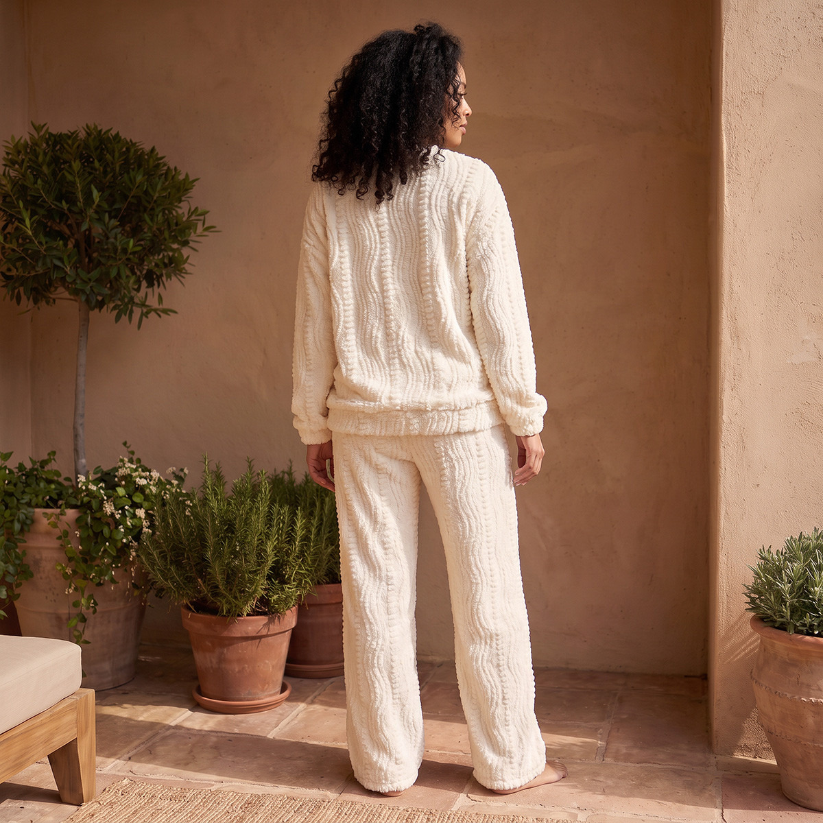 Splash Intimates Pyjama Set Textured Top & Trousers-women-clothing-nightwear-pyjamas-longsets-image-4