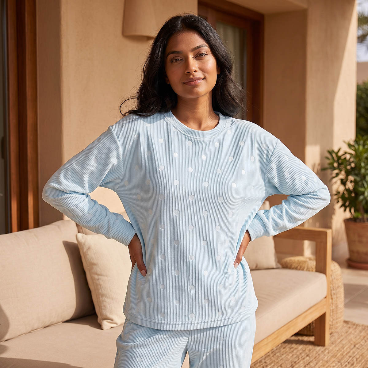 Pyjama Set Jacquard Top & Trousers-women-clothing-nightwear-pyjamas-longsets-image-4