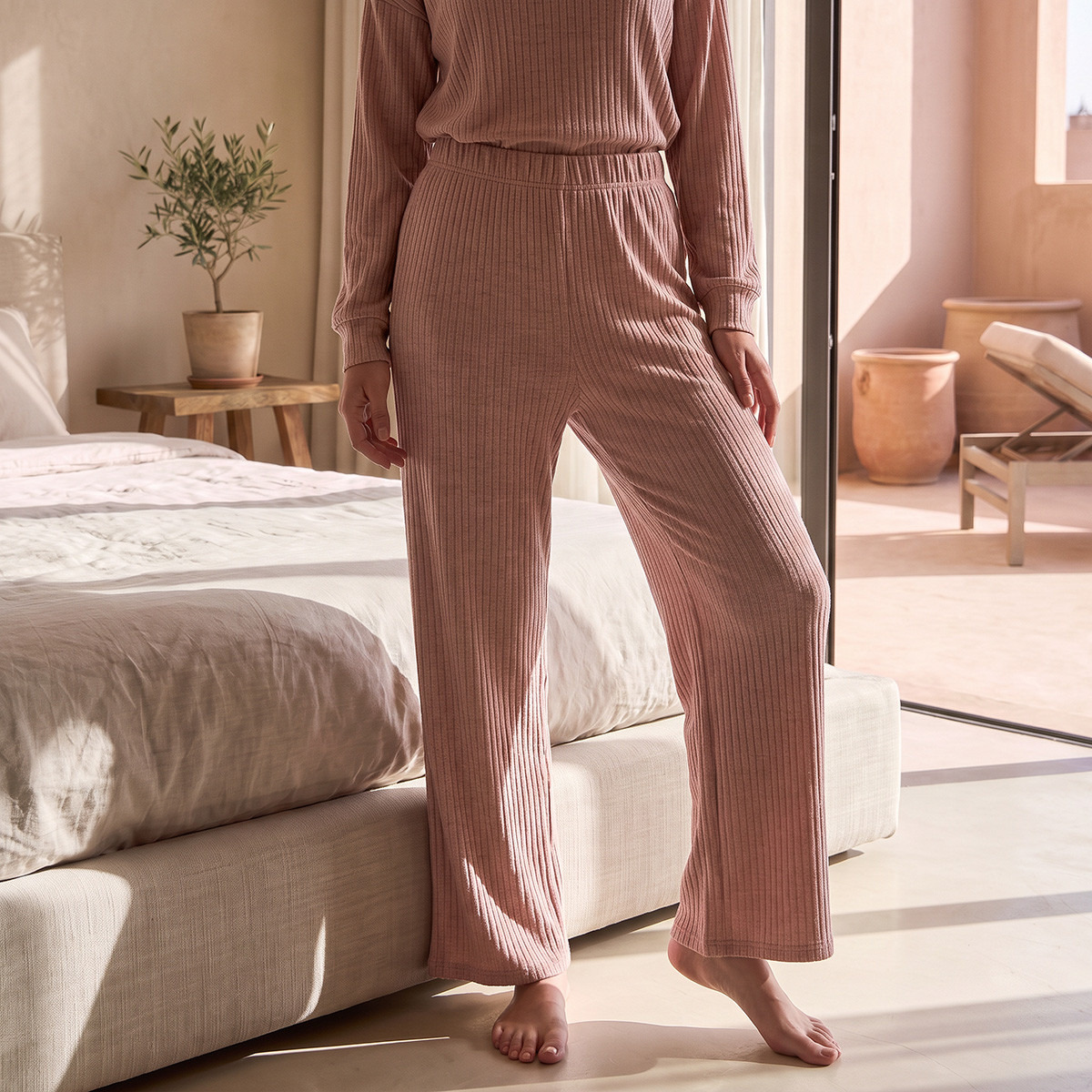 Splash Intimates Ribbed Top and Pyjama Set-women-clothing-nightwear-pyjamas-longsets-image-5