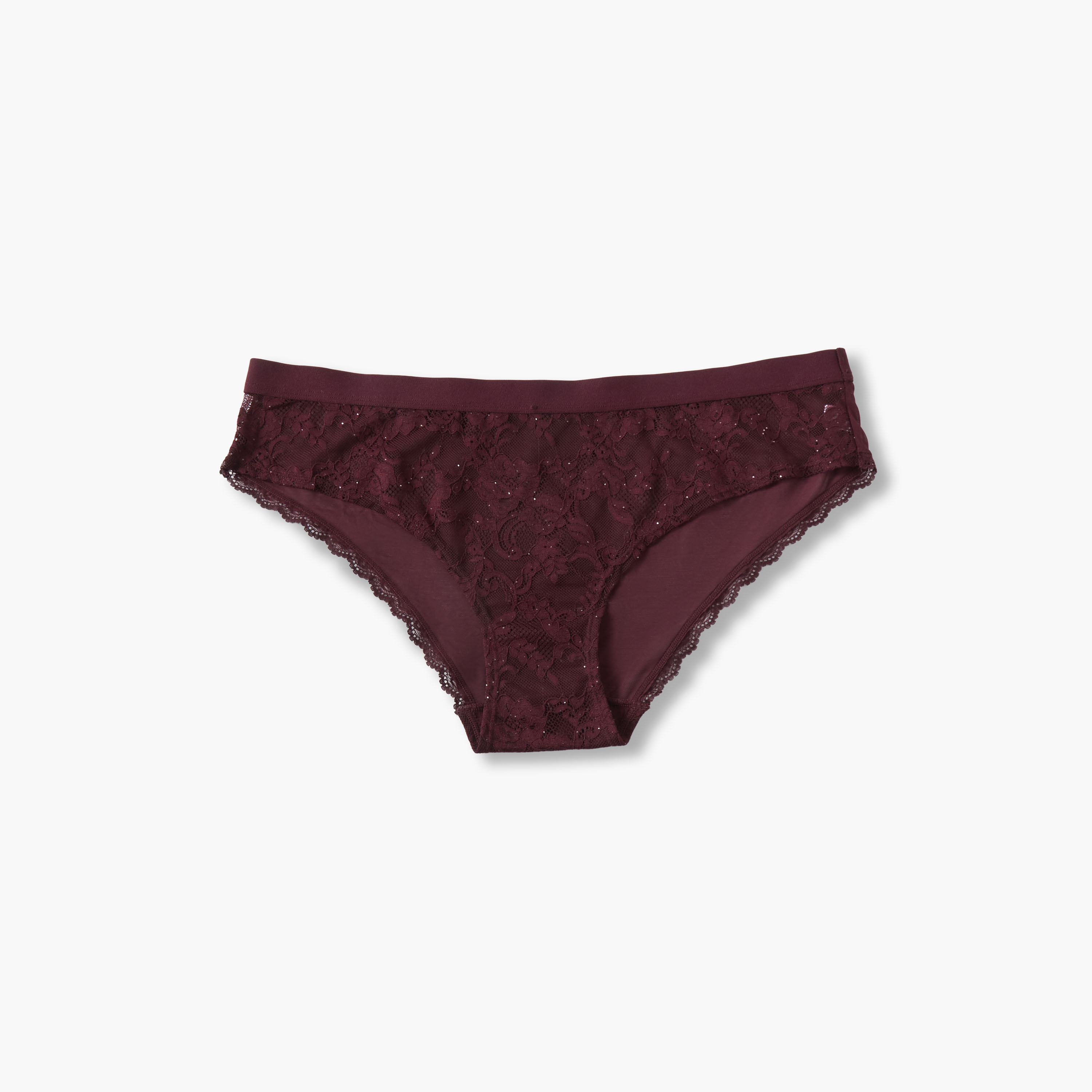 سروال داخلي كامل بتفاصيل دانتيل من سبلاش إنتيمتس-women-clothing-plussize-lingerie-panties-image-1