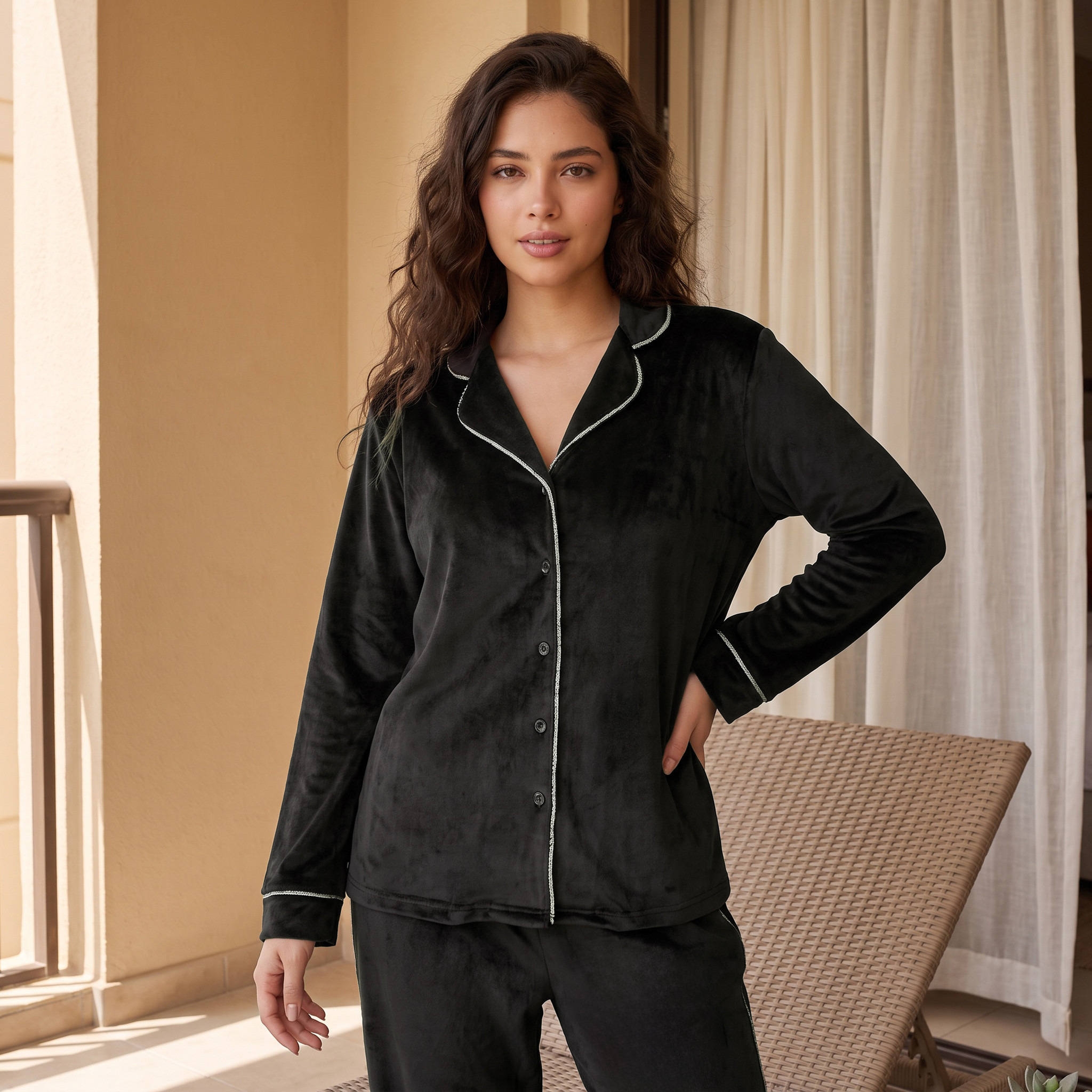 Splash Intimates Soft Touch Shirt and Pyjama Set-women-winterwear-nightwear-image-4