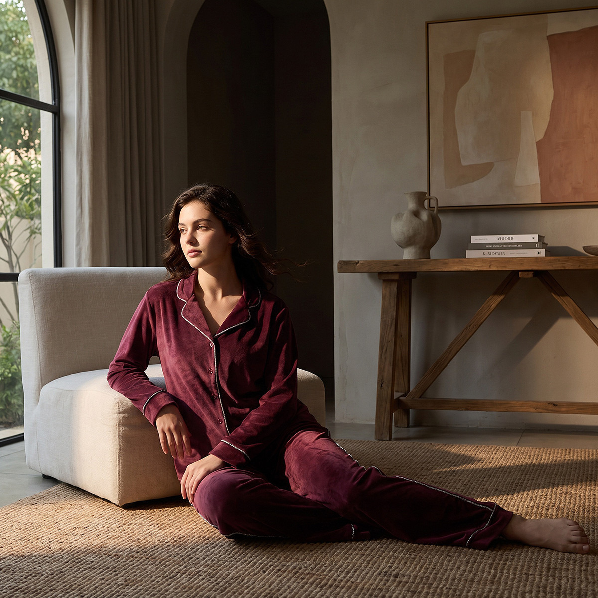 Splash Intimates Soft Touch Shirt and Pyjama Set-women-winterwear-nightwear-image-1