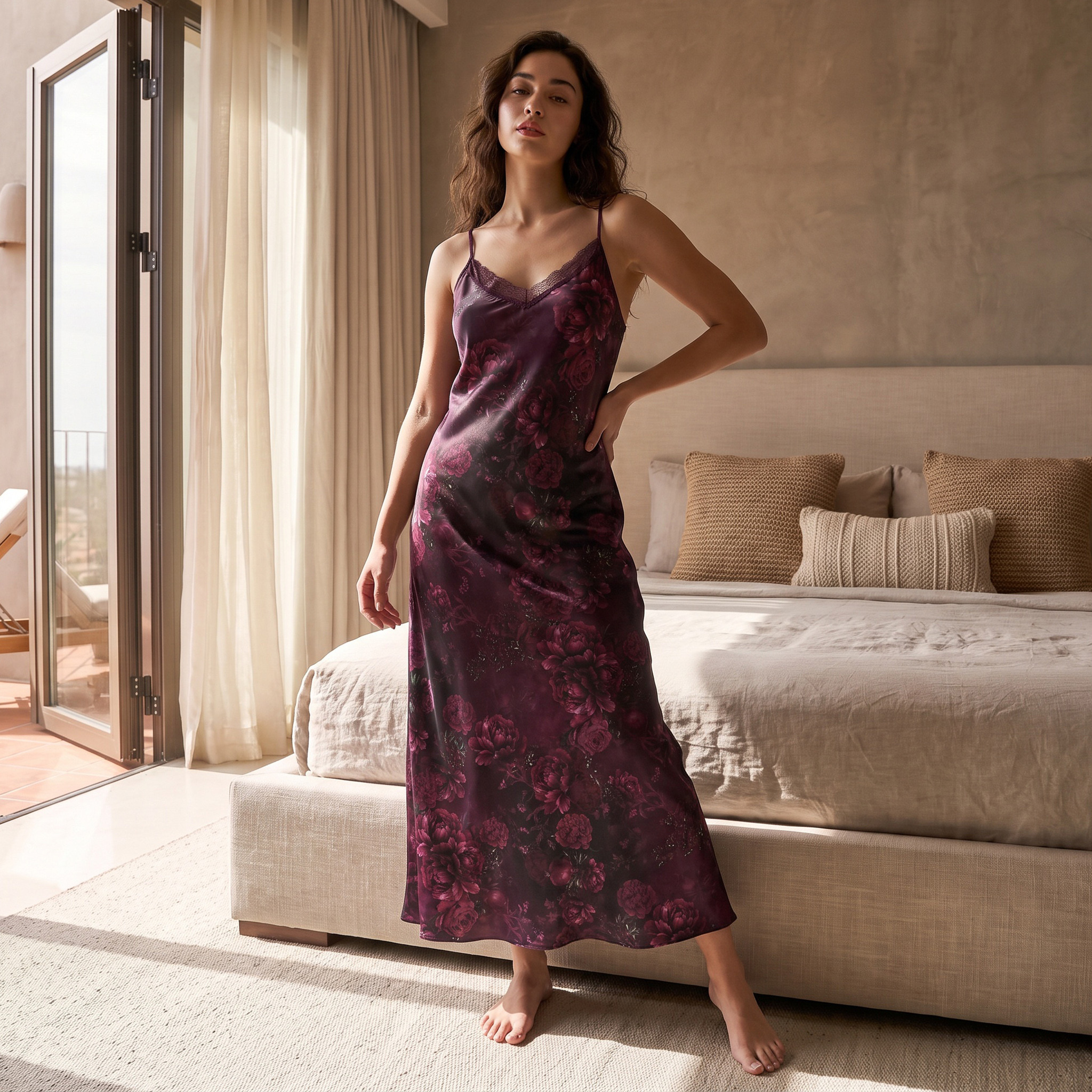 Splash Intimates Nightie with Floral Print-women-clothing-nightwear-nighties-image-2