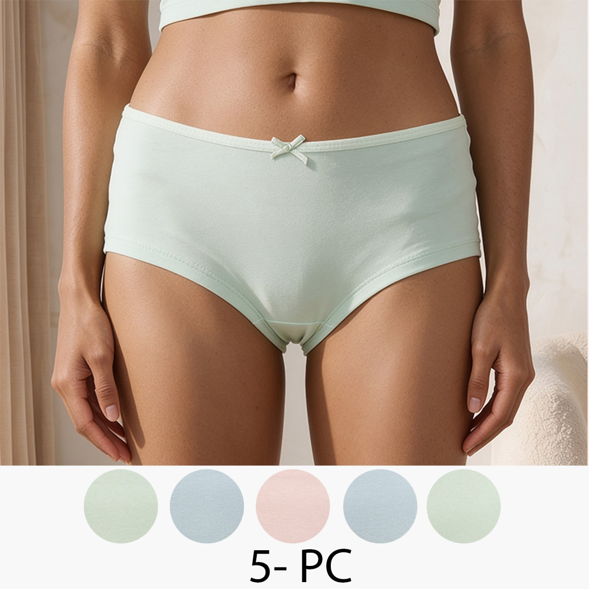Pack of 5 Splash Intimates Elastic Waist Briefs-women-clothing-lingerie-panties-image-1