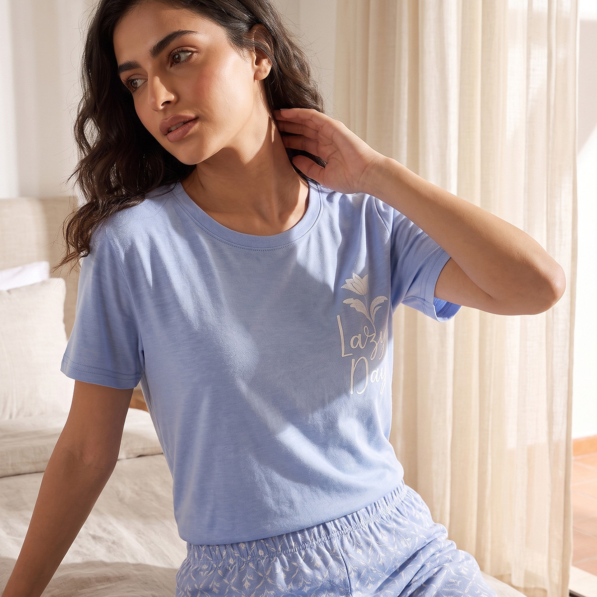 Splash Intimates Viscose Floral Print T-shirt and Pyjama Set-women-clothing-nightwear-pyjamas-longsets-image-6