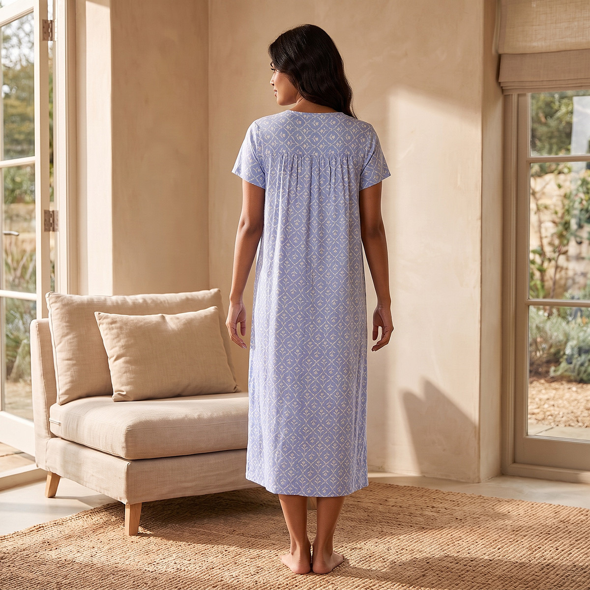 Splash Intimates Viscose Floral Print Night Dress-women-clothing-nightwear-nighties-image-3