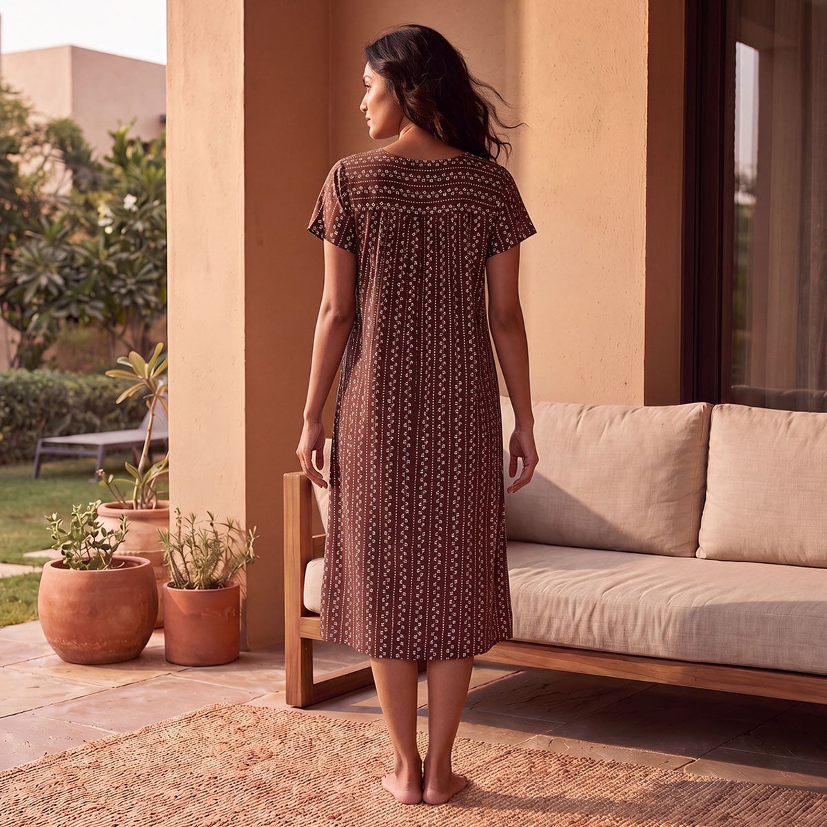 Splash Intimates Viscose Floral Print Night Dress-women-clothing-nightwear-nighties-image-3