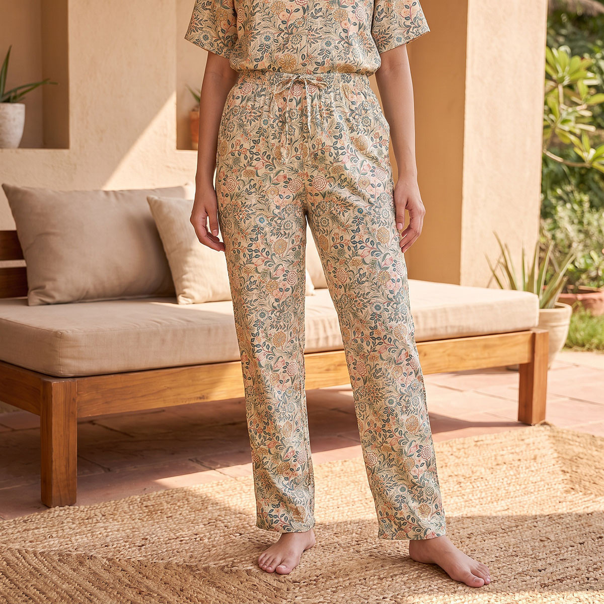 Splash Intimates Floral Print Shirt and Pyjama Set with Eye Mask-women-clothing-nightwear-pyjamas-longsets-image-5